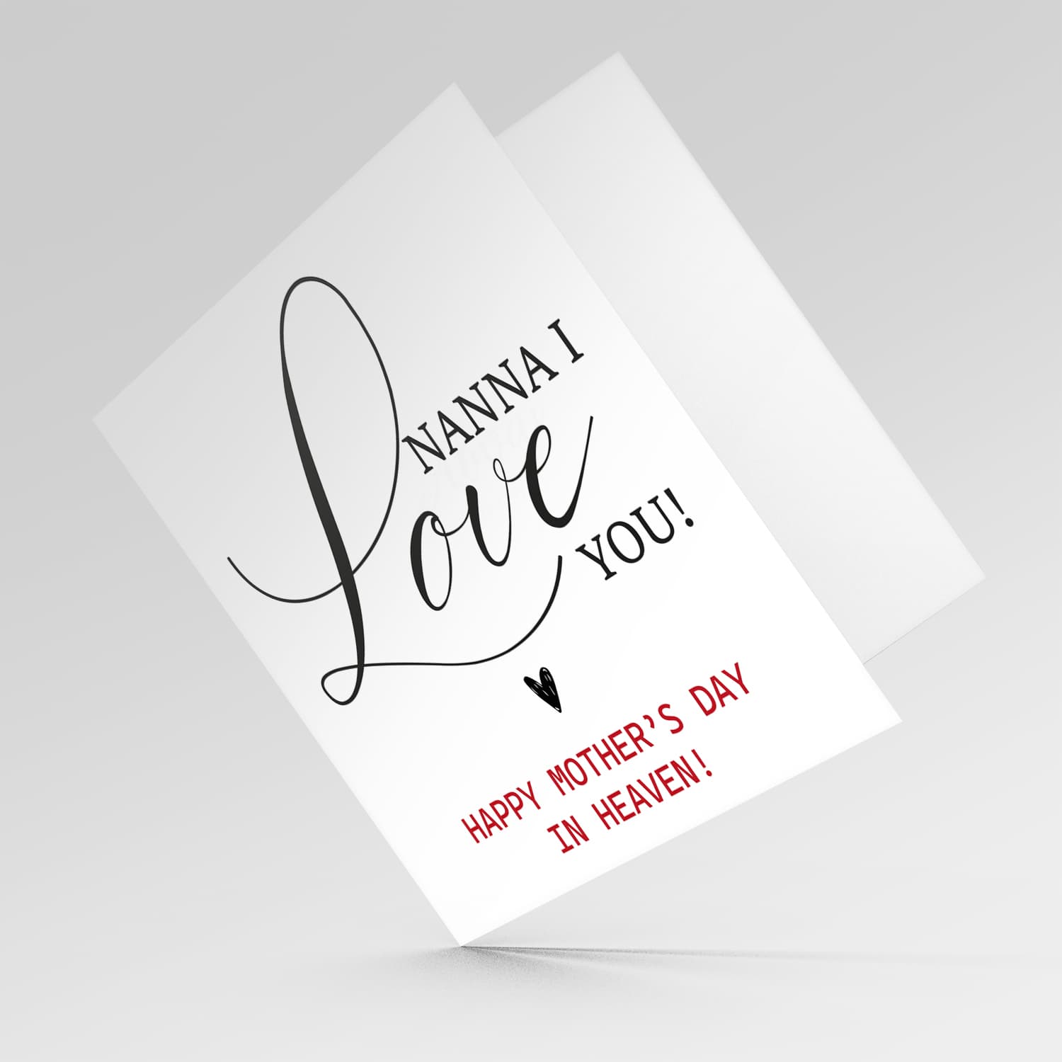 Minimalist mother's day card in Heaven for Grandma in English 