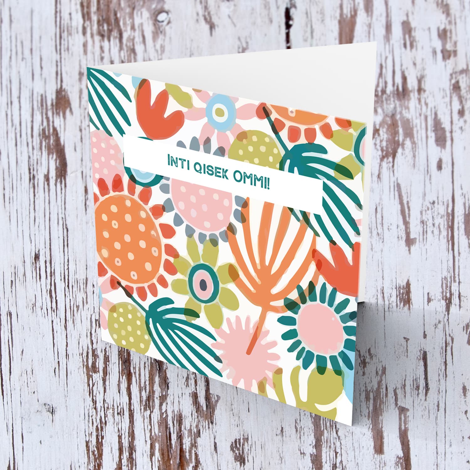 Colourful Flowery background Mother's Day card in Maltese