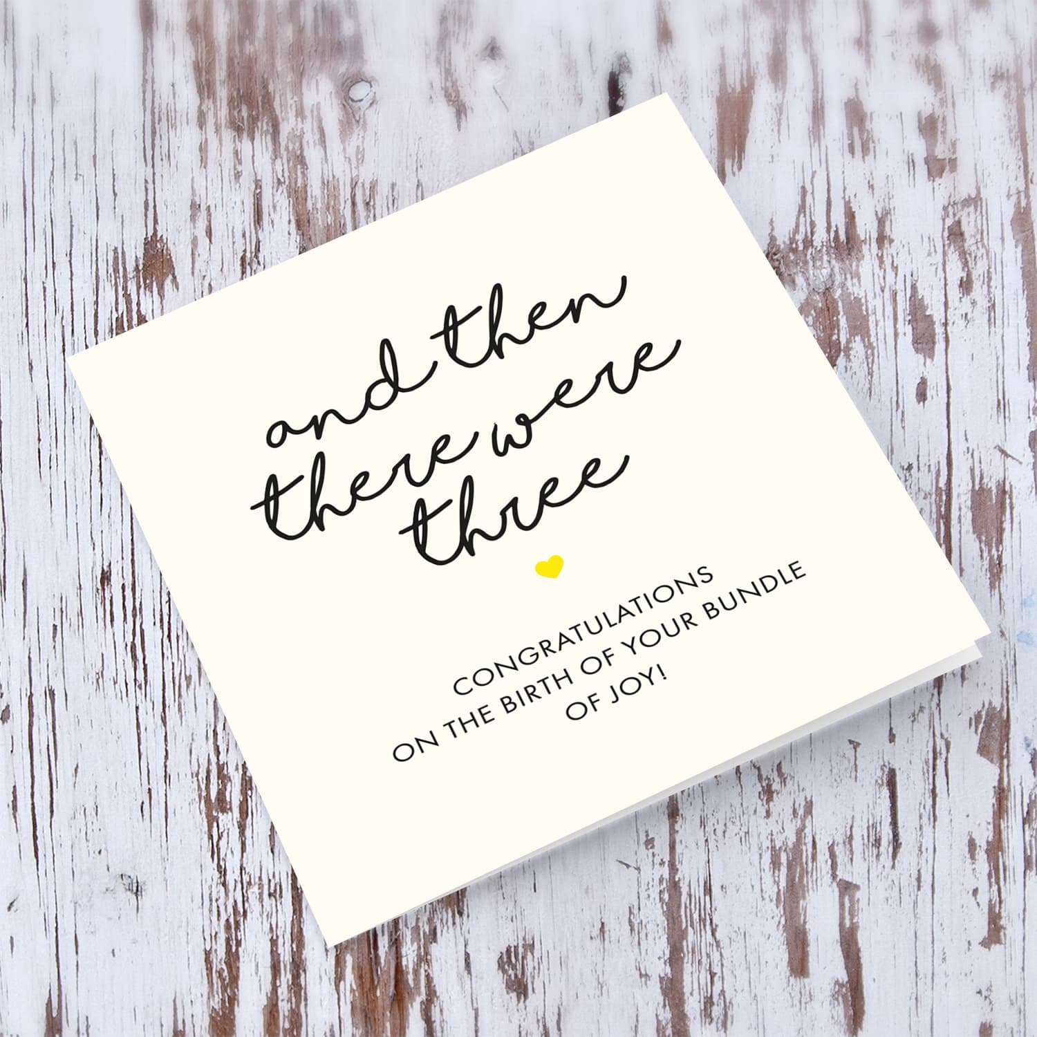 And then there were three - new born card in English