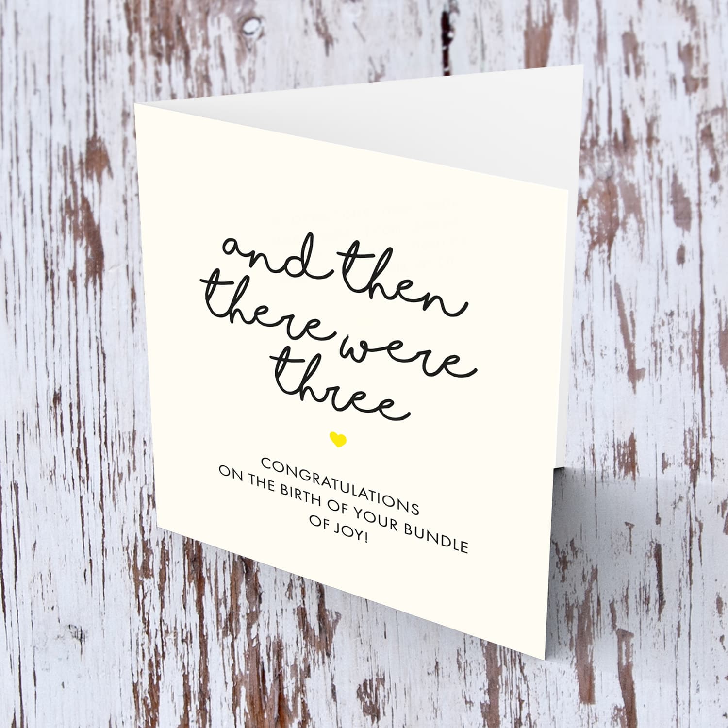 And then there were three - new born card in English