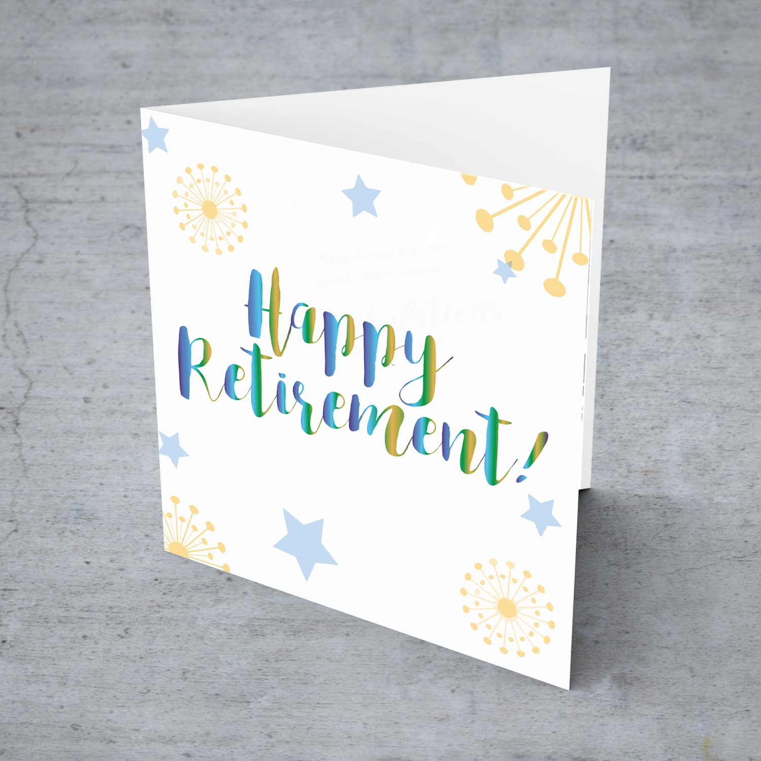 Colourful text Happy Retirement card with fireworks in English