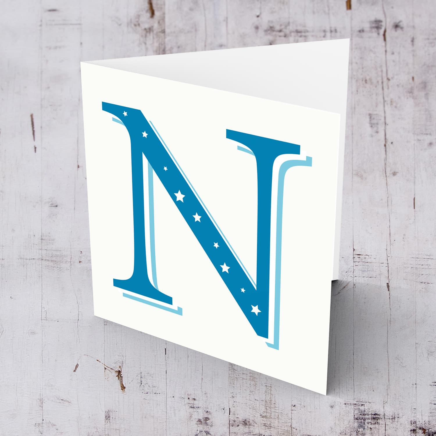 The Initial Collection Blue Tones - Letter N