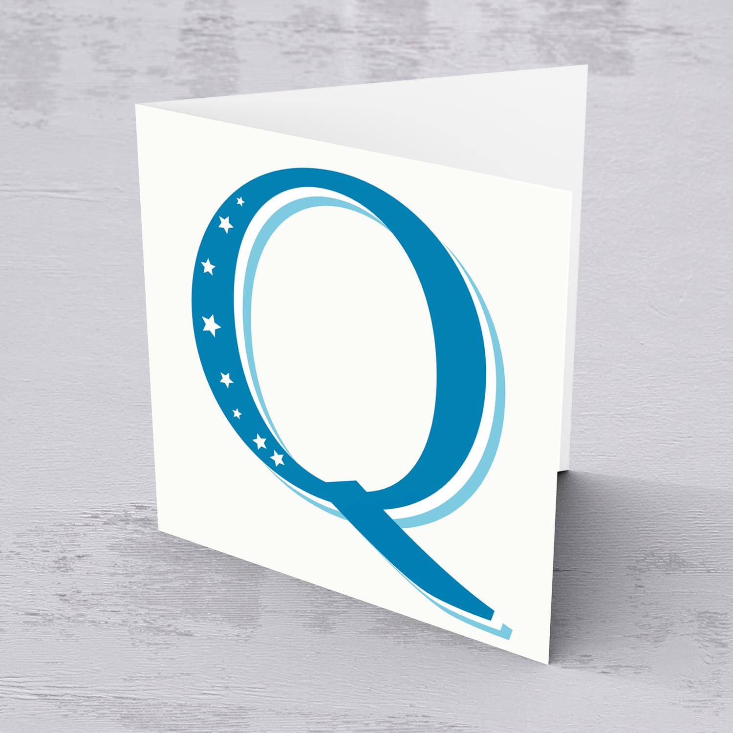 The Initial Collection Blue Tones - Letter Q