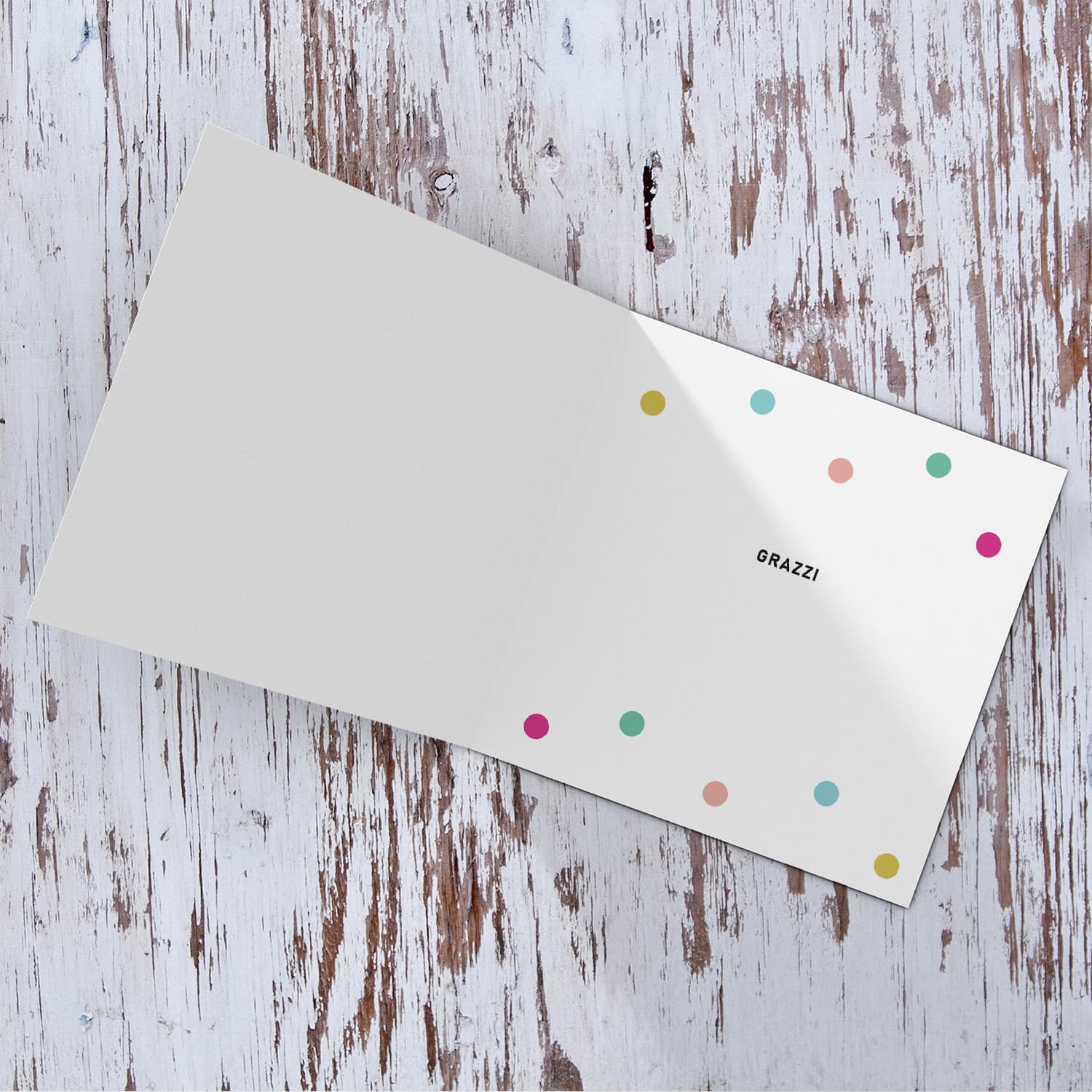 Colourful text with polka dots - Thank you card in Maltese