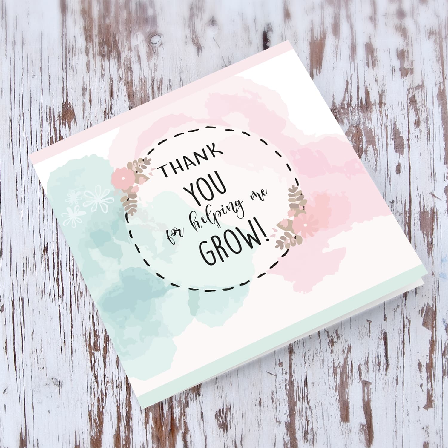 Pastel Coloured background thank you card for carer in English