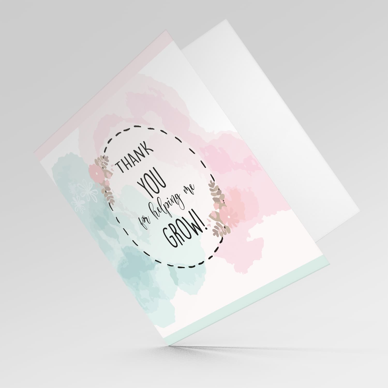 Pastel Coloured background thank you card for carer in English
