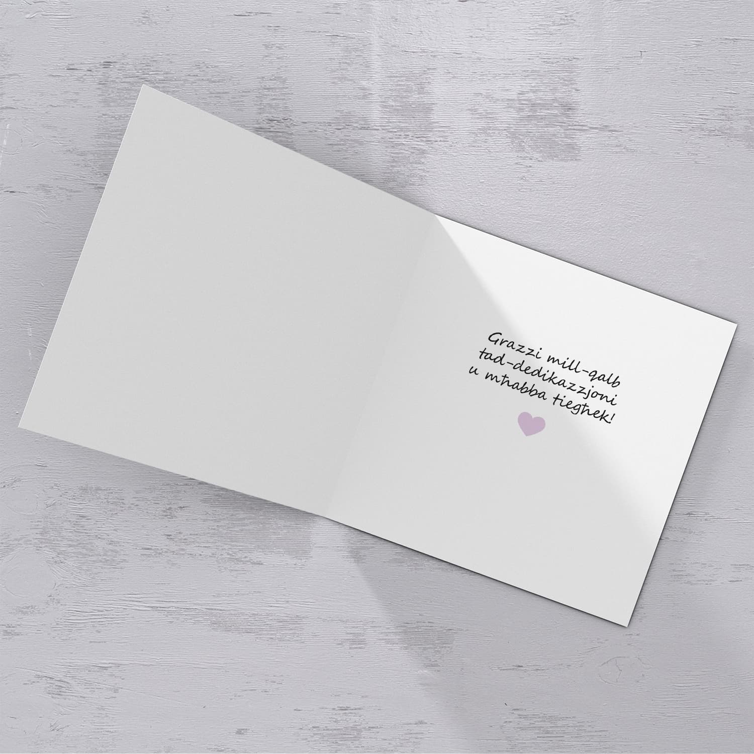 Colourful thank you card for teacher in Maltese