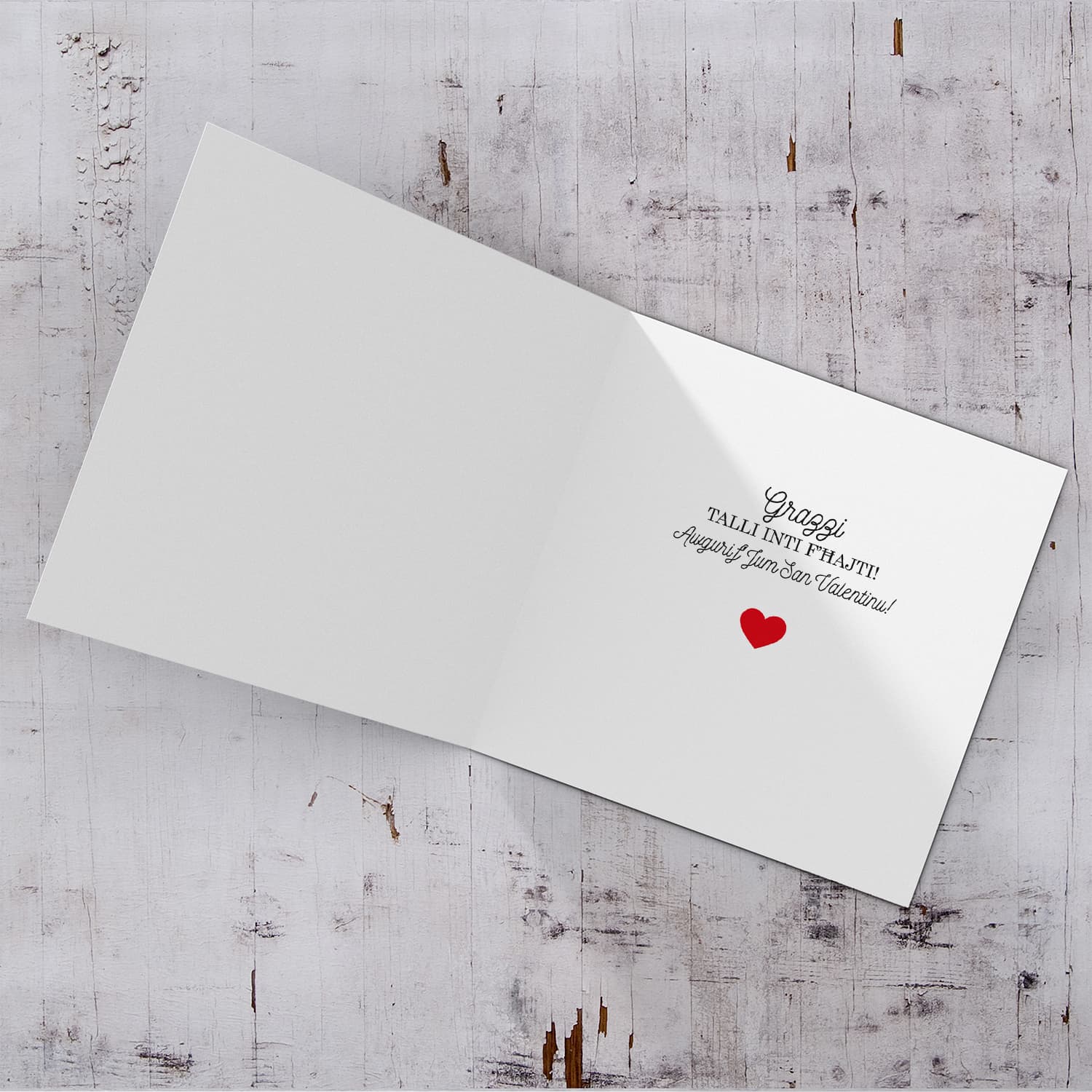 Roses bouquet Valentines card in Maltese