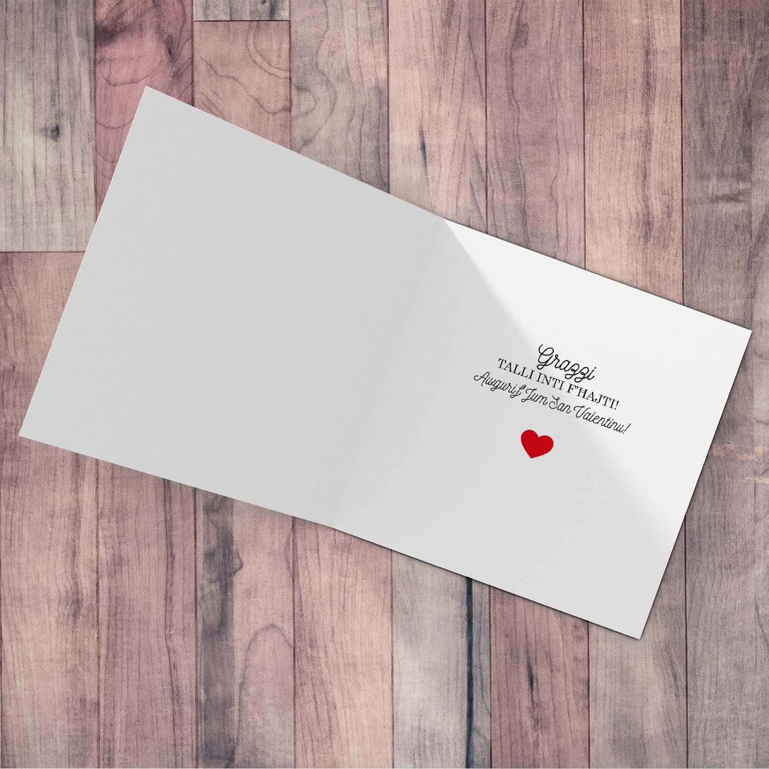 Panda themed Valentines card in Maltese