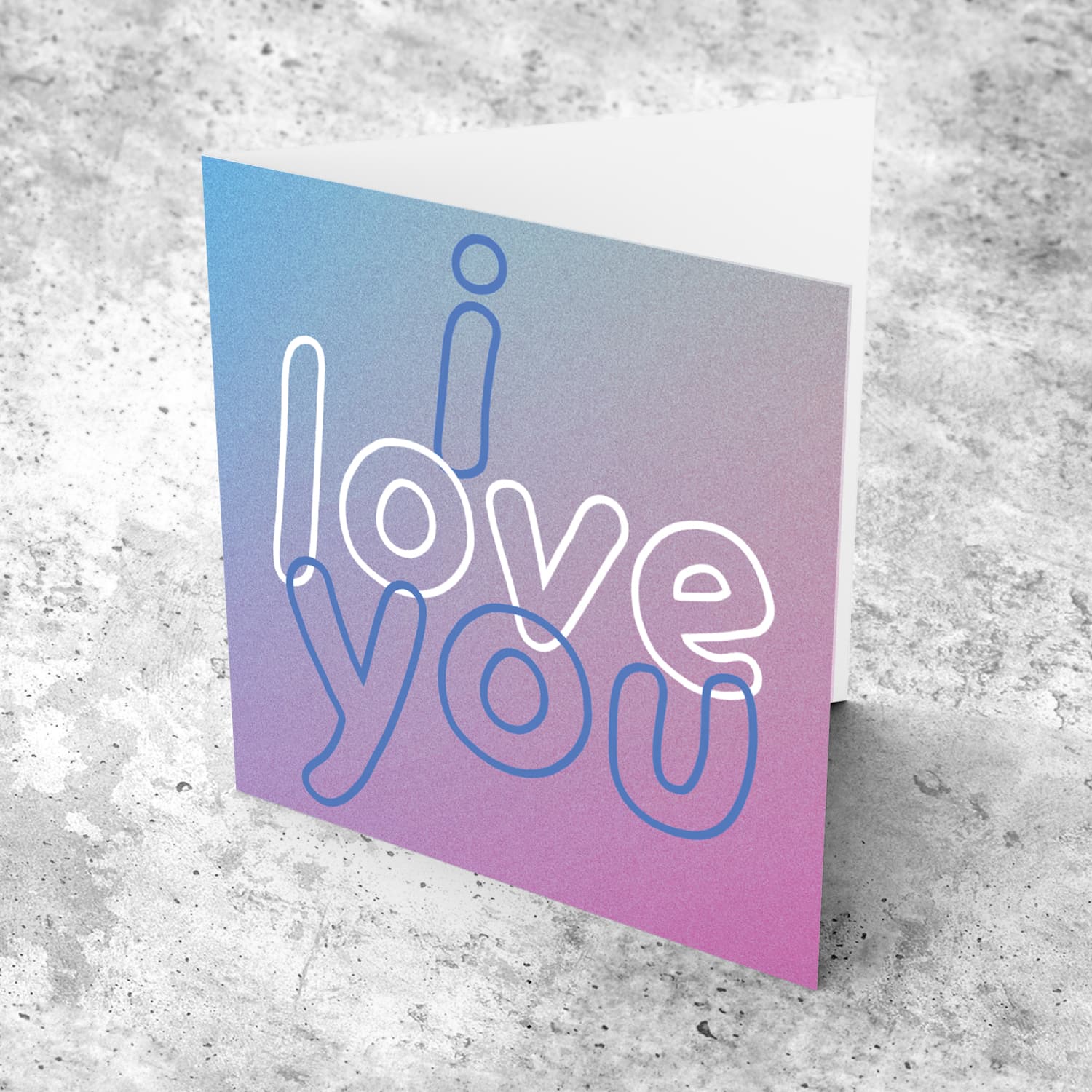 I love you Valentine's Card with blue and pinkish background