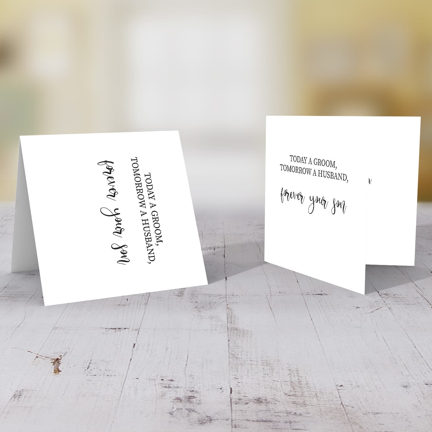 Wedding card for parents in English from Son