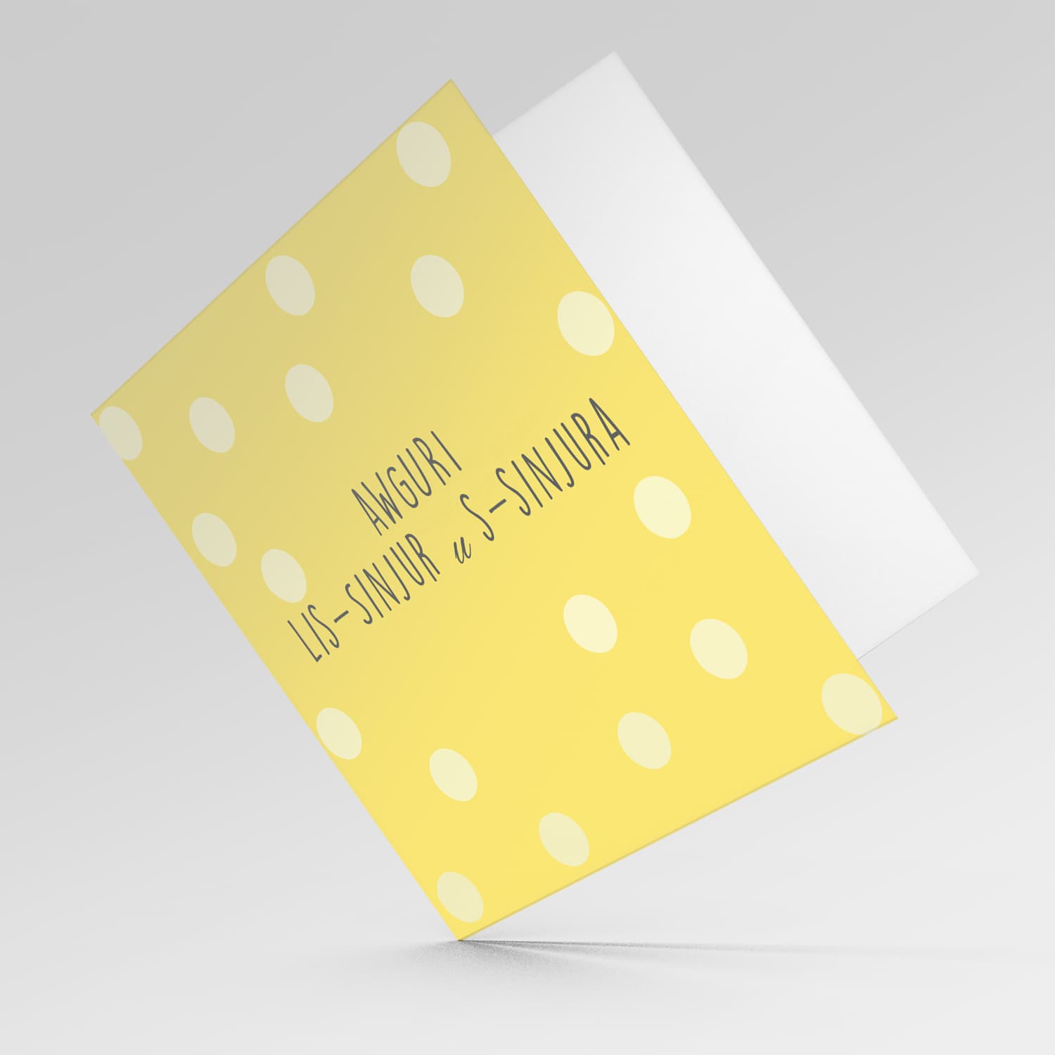 Yellow dotted Wedding Card in Maltese