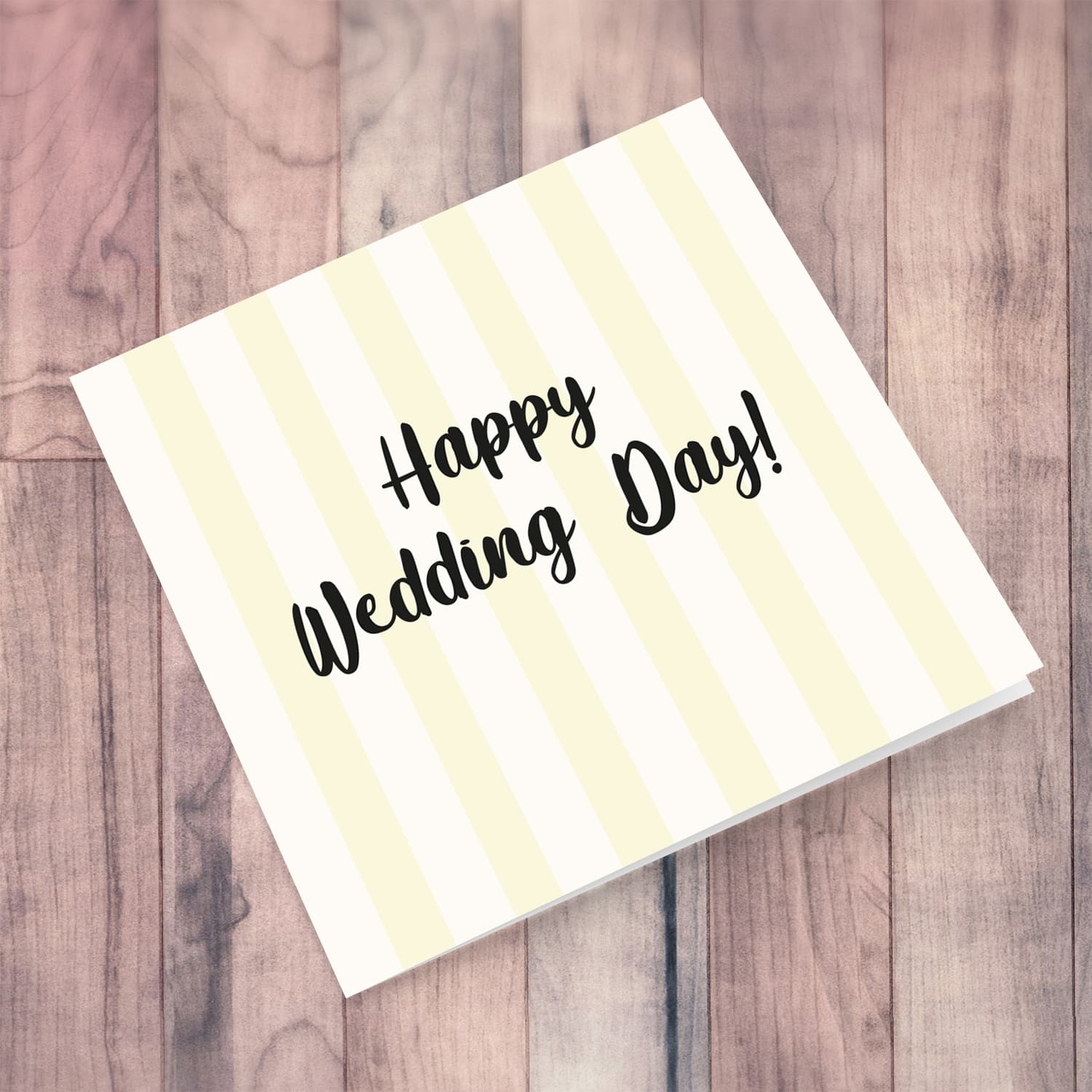 Light colours striped background wedding card in English