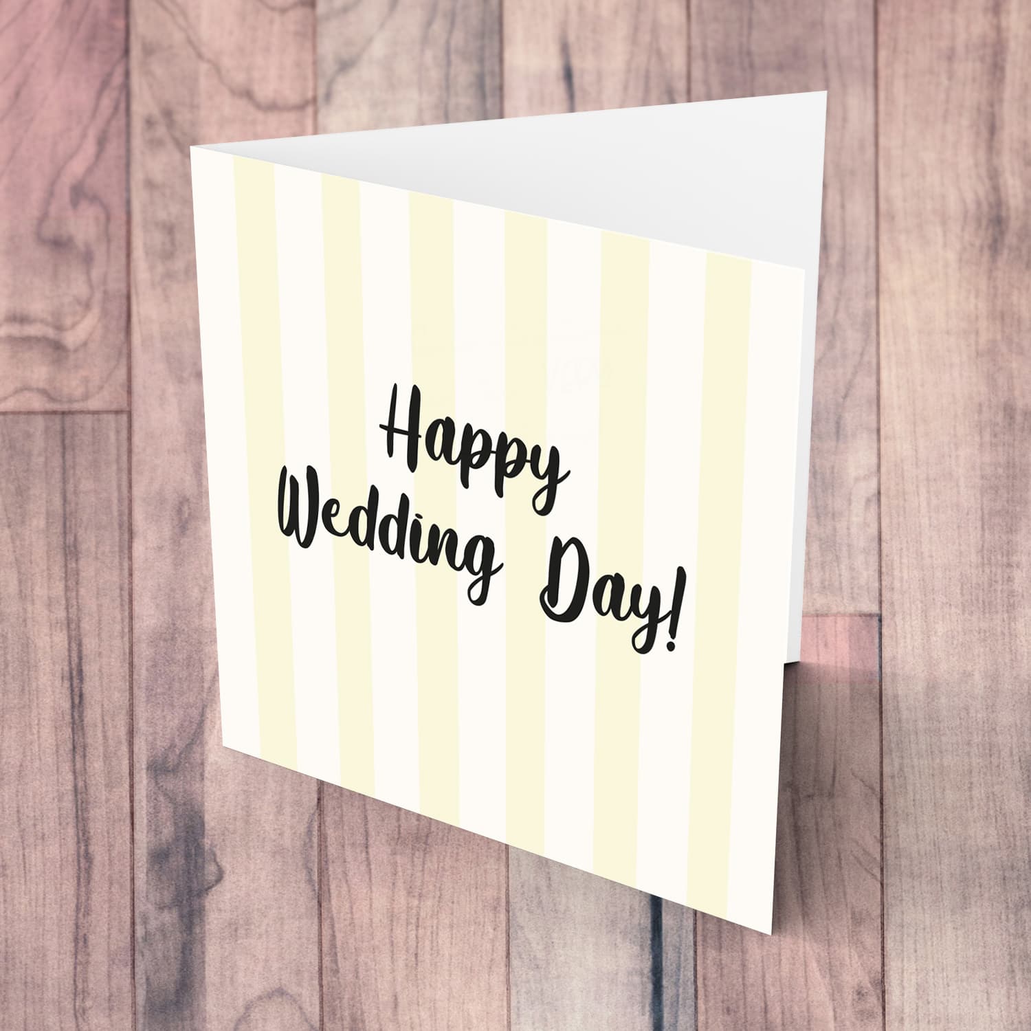 Light colours striped background wedding card in English