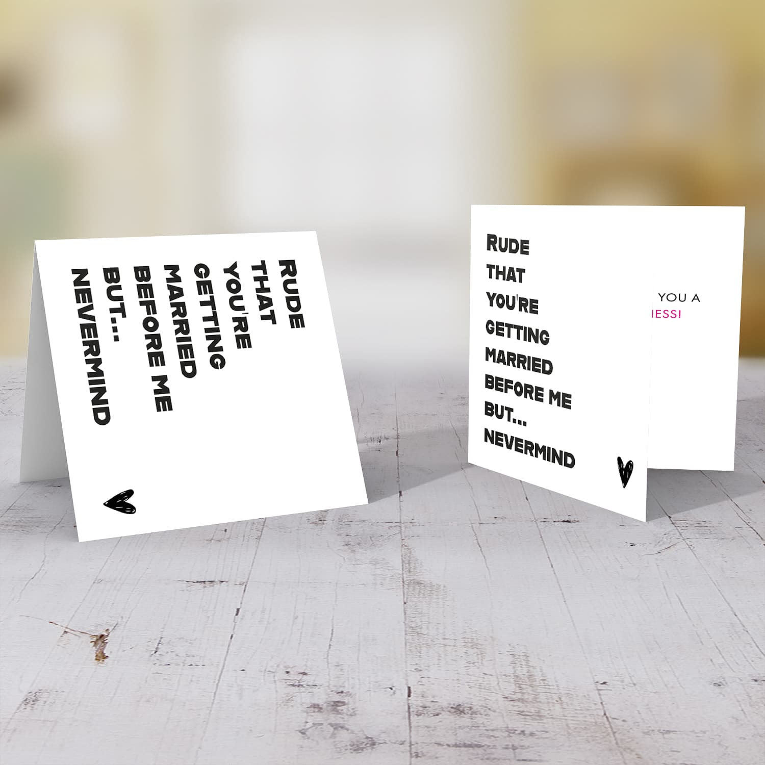 Funny wedding card - rude that you're getting married before me... in English