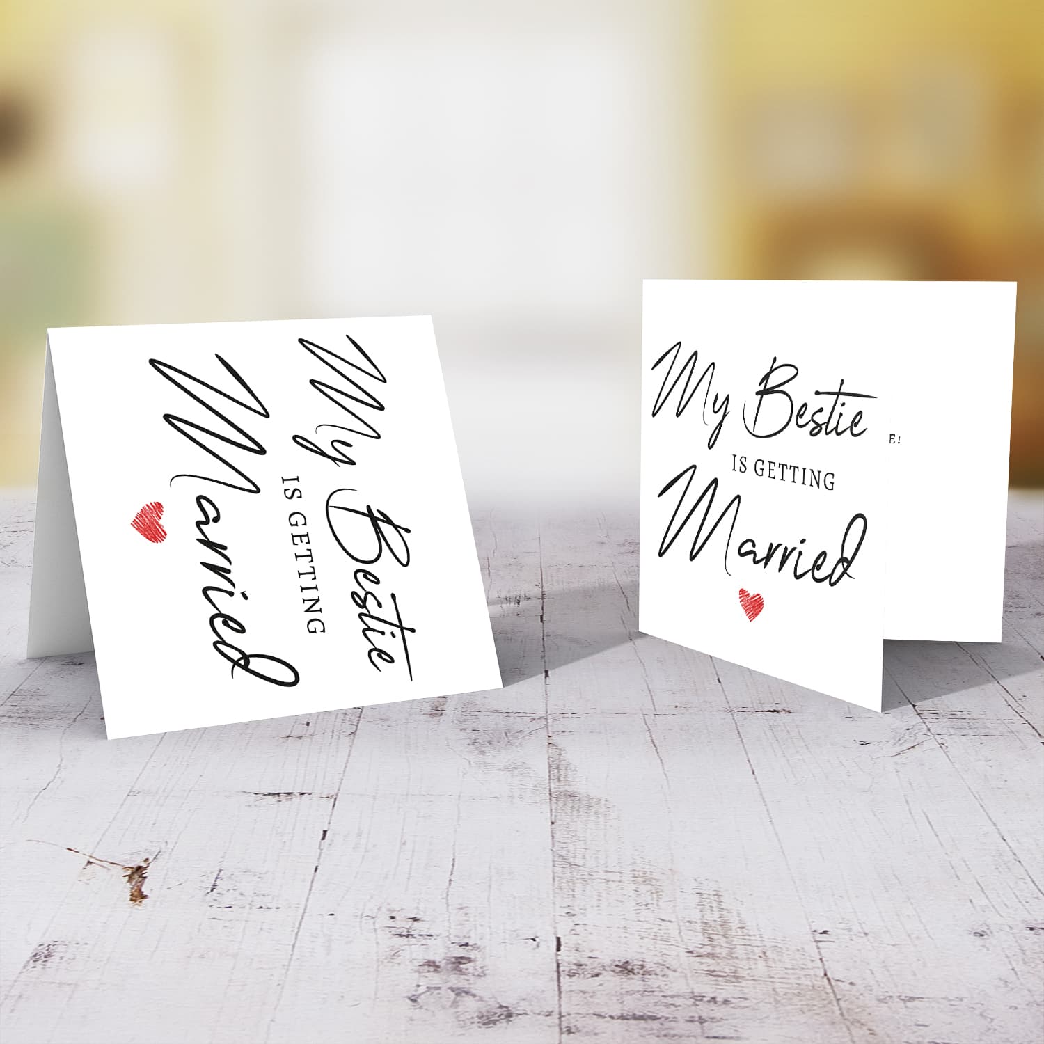 My bestie is getting married - minimalist wedding card / hen party in English