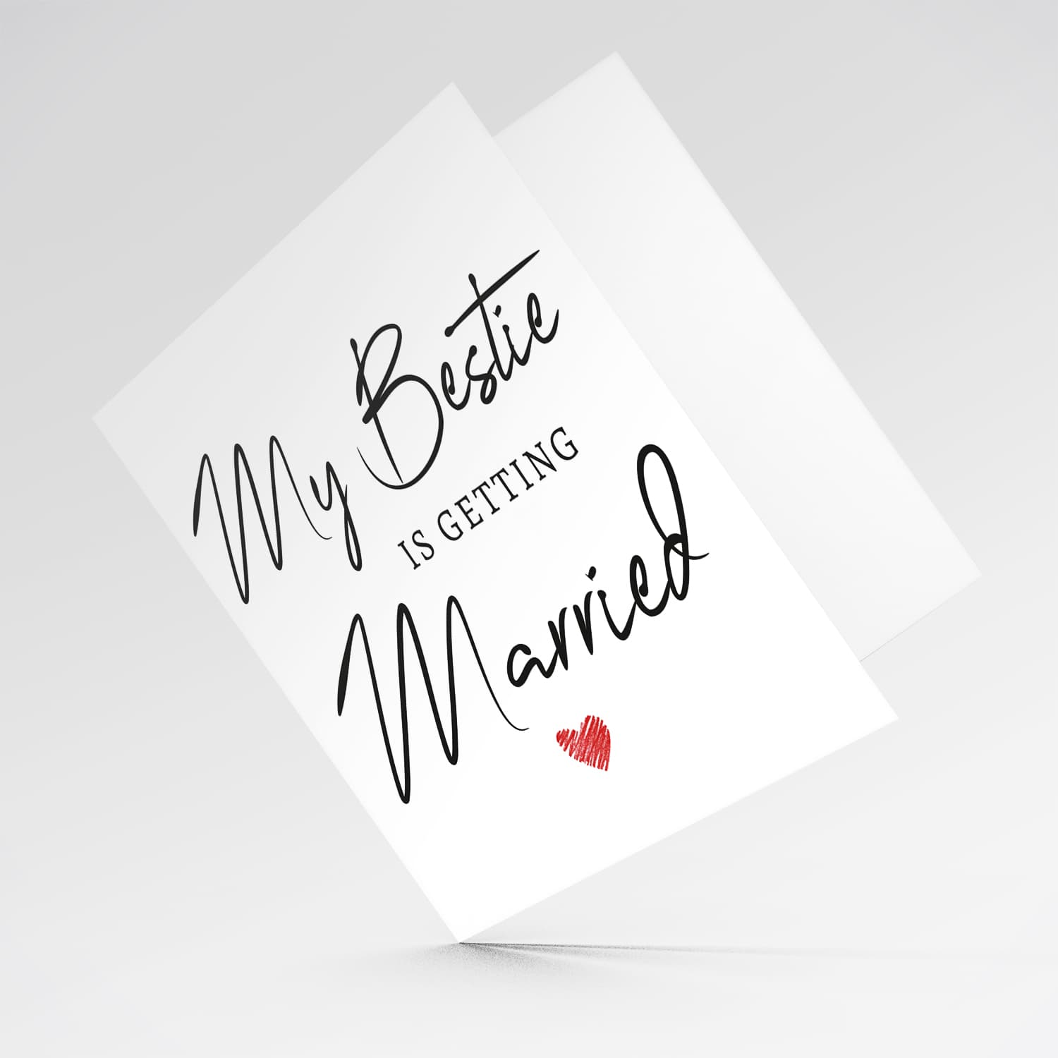 My bestie is getting married - minimalist wedding card / hen party in English