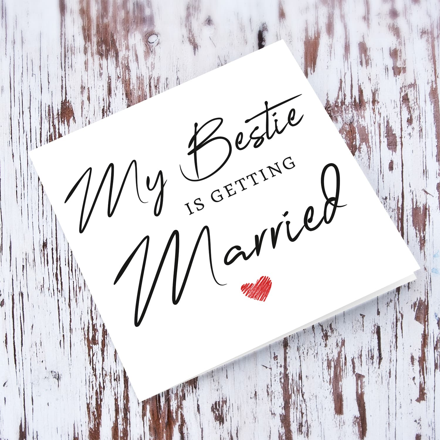 My bestie is getting married - minimalist wedding card / hen party in English