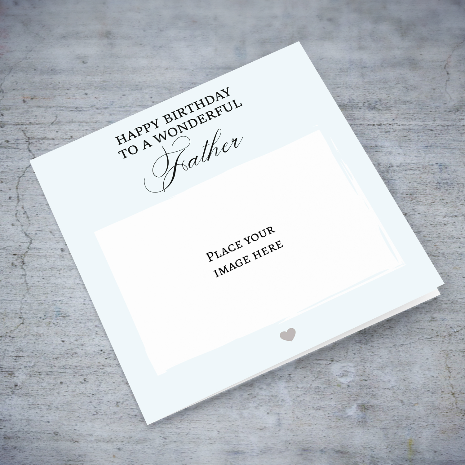 Light blue background elegant photo birthday card for a wonderful Dad / Father in English