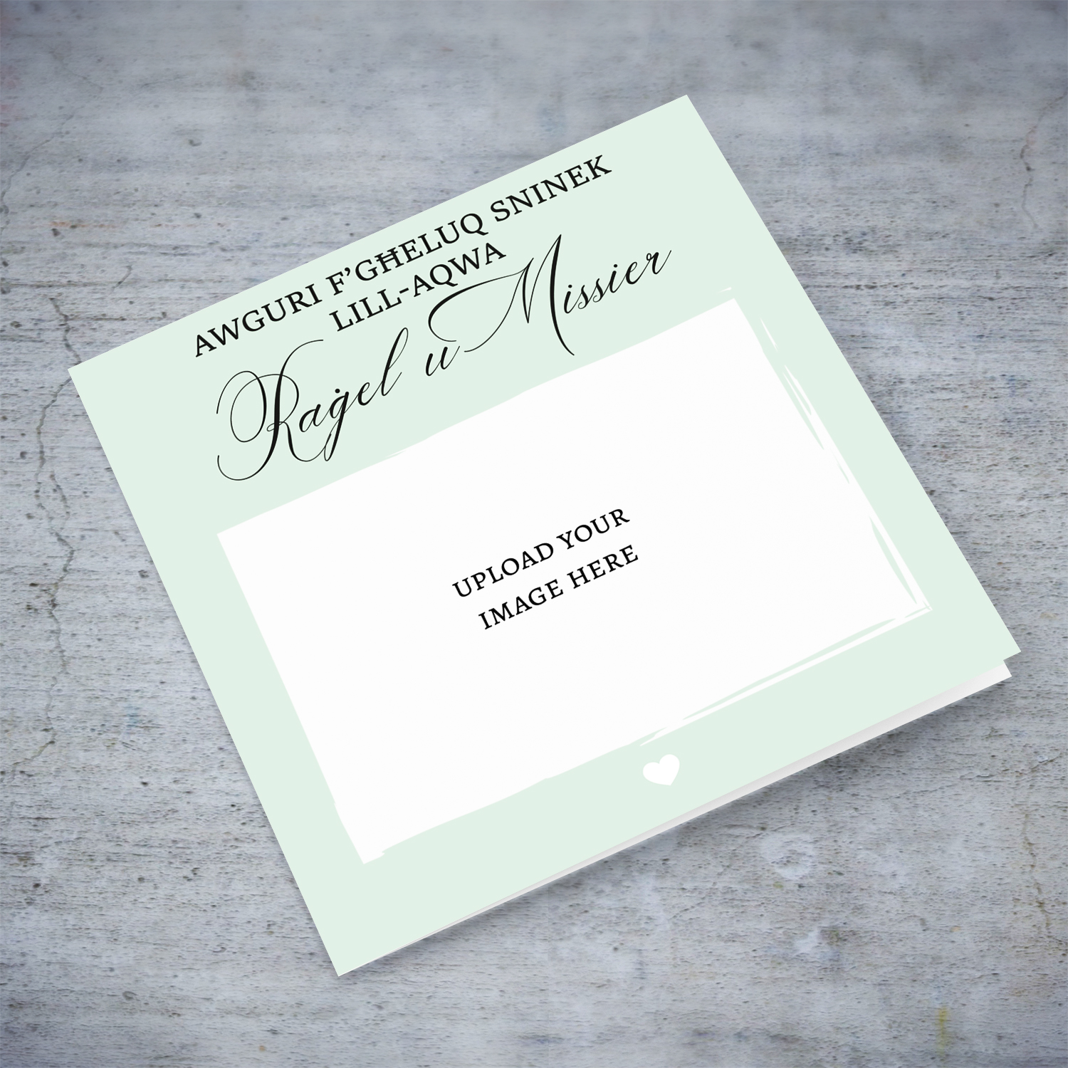 Pastel green background elegant photo birthday card for a wonderful Dad / Father & Husband in Maltese