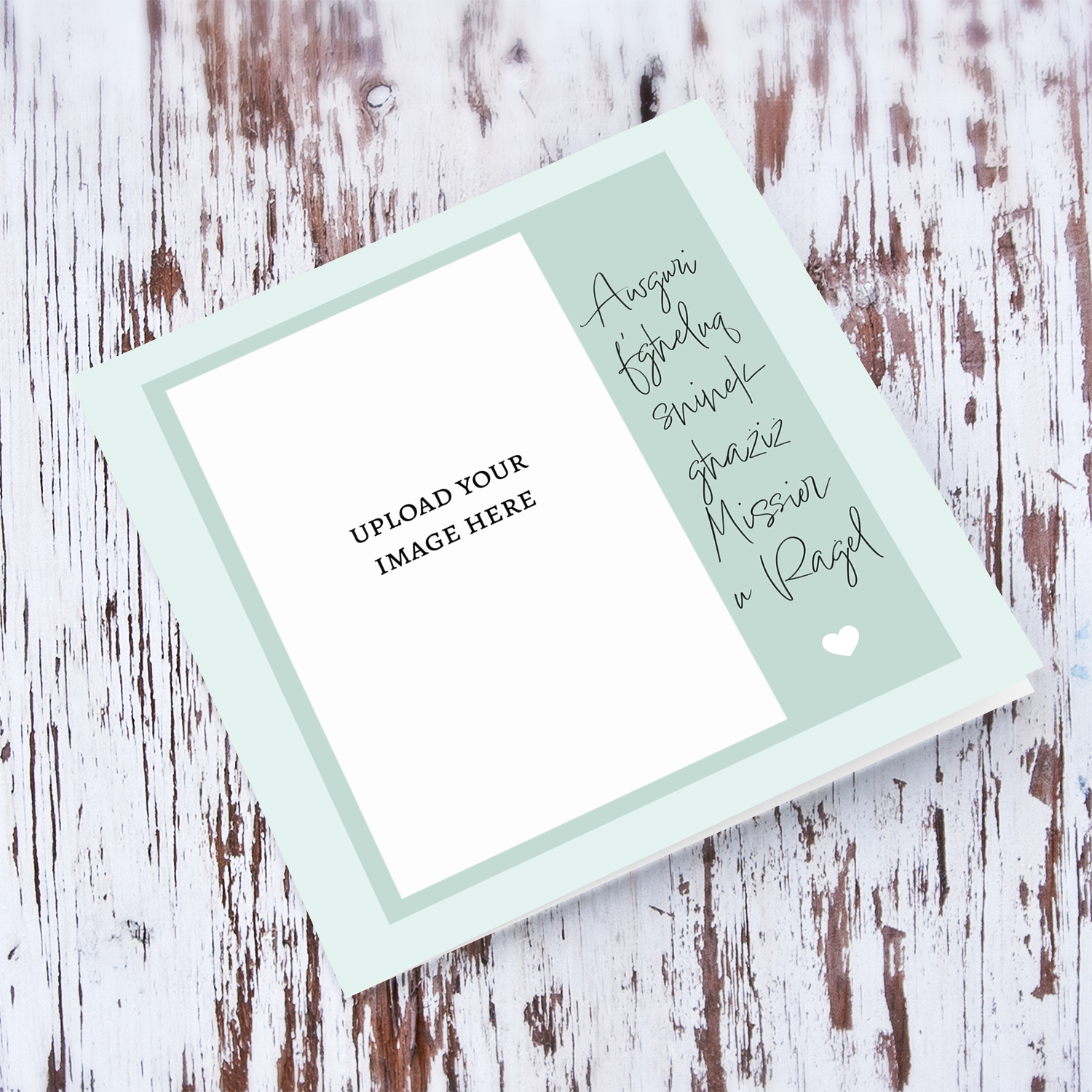 A photo card for Dad & Husband in shades of green with white text in Maltese