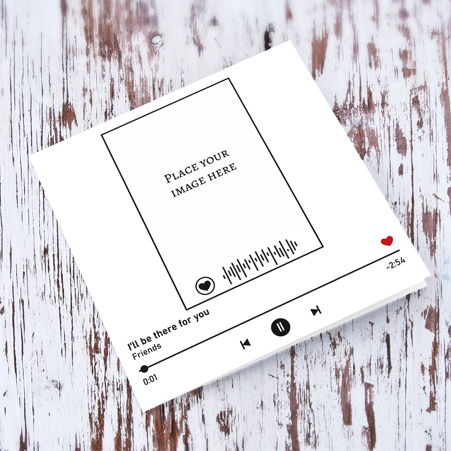 Photo birthday card for Bestie- music player themed - I'll be there for you Friends in English- 