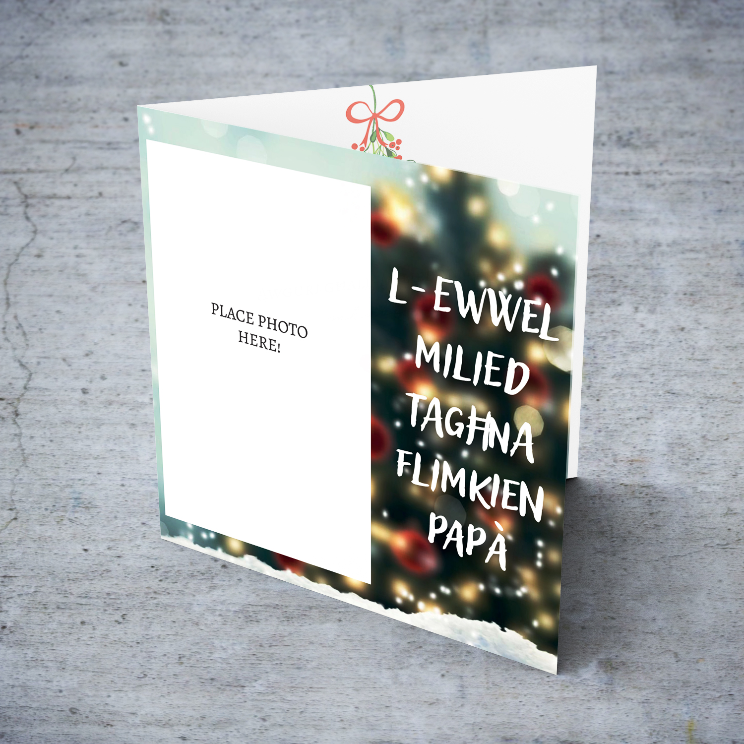 Daddy - First Christmas together photo Card in Maltese