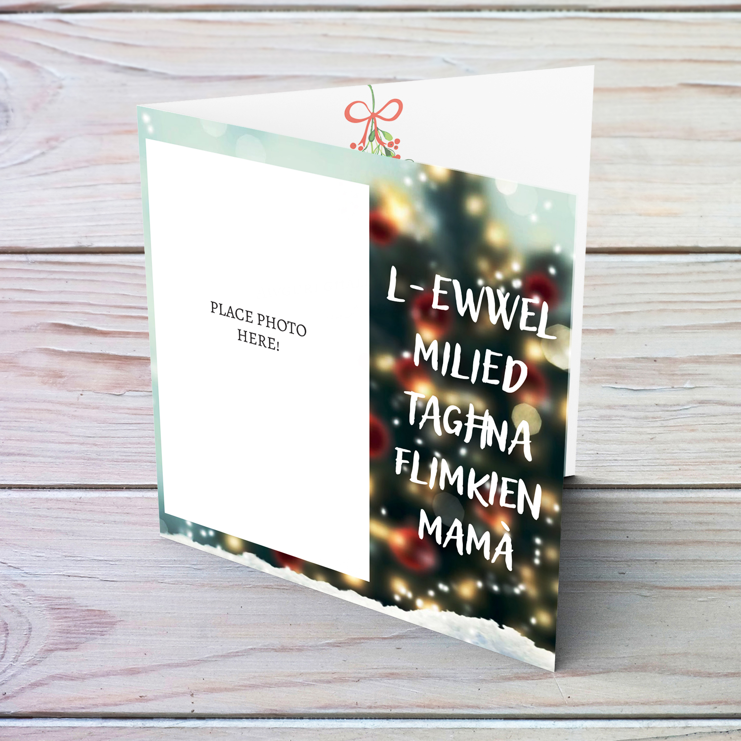 Mummy - First Christmas together photo Card in Maltese