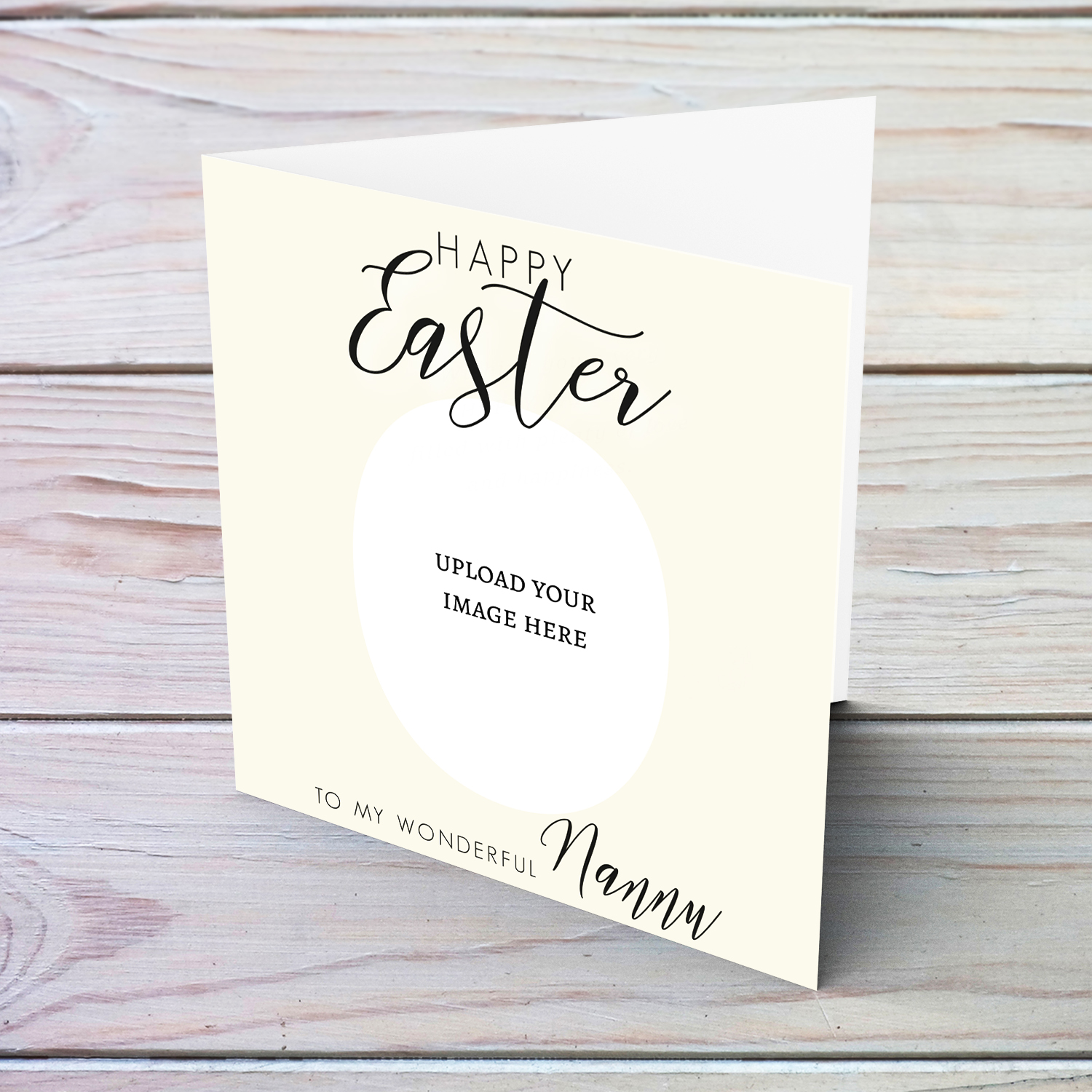 Grandpa Easter photo card in cream background in English