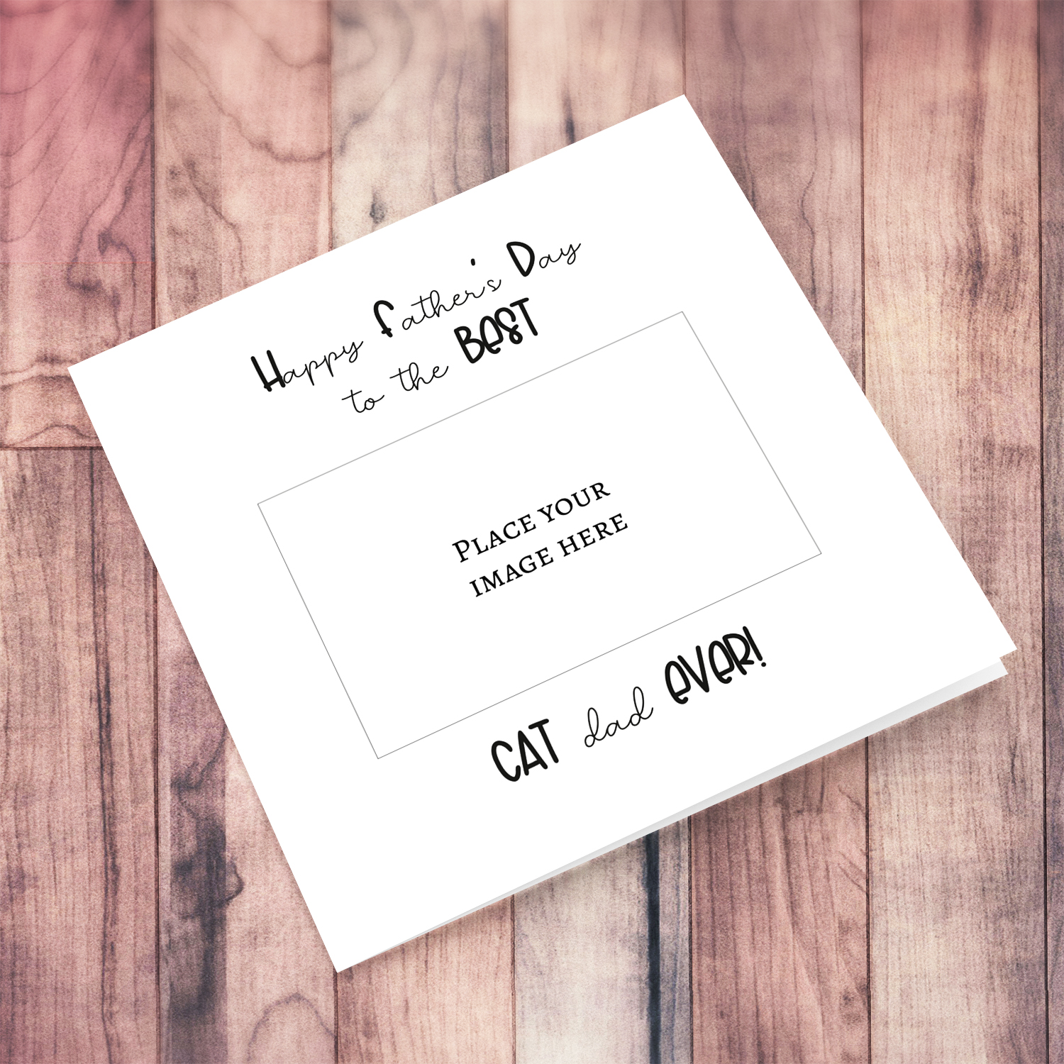 Happy Father's Day to the best cat dad ever photo card in English