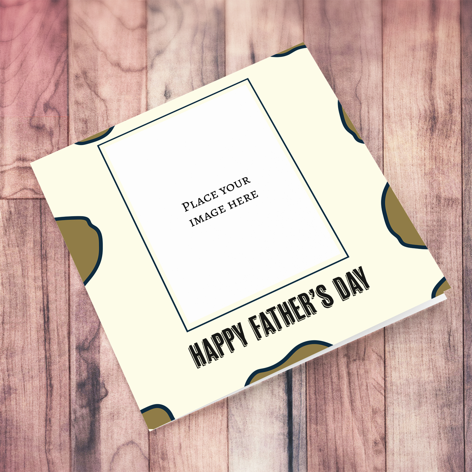 Photo father's day card in cream background (English)