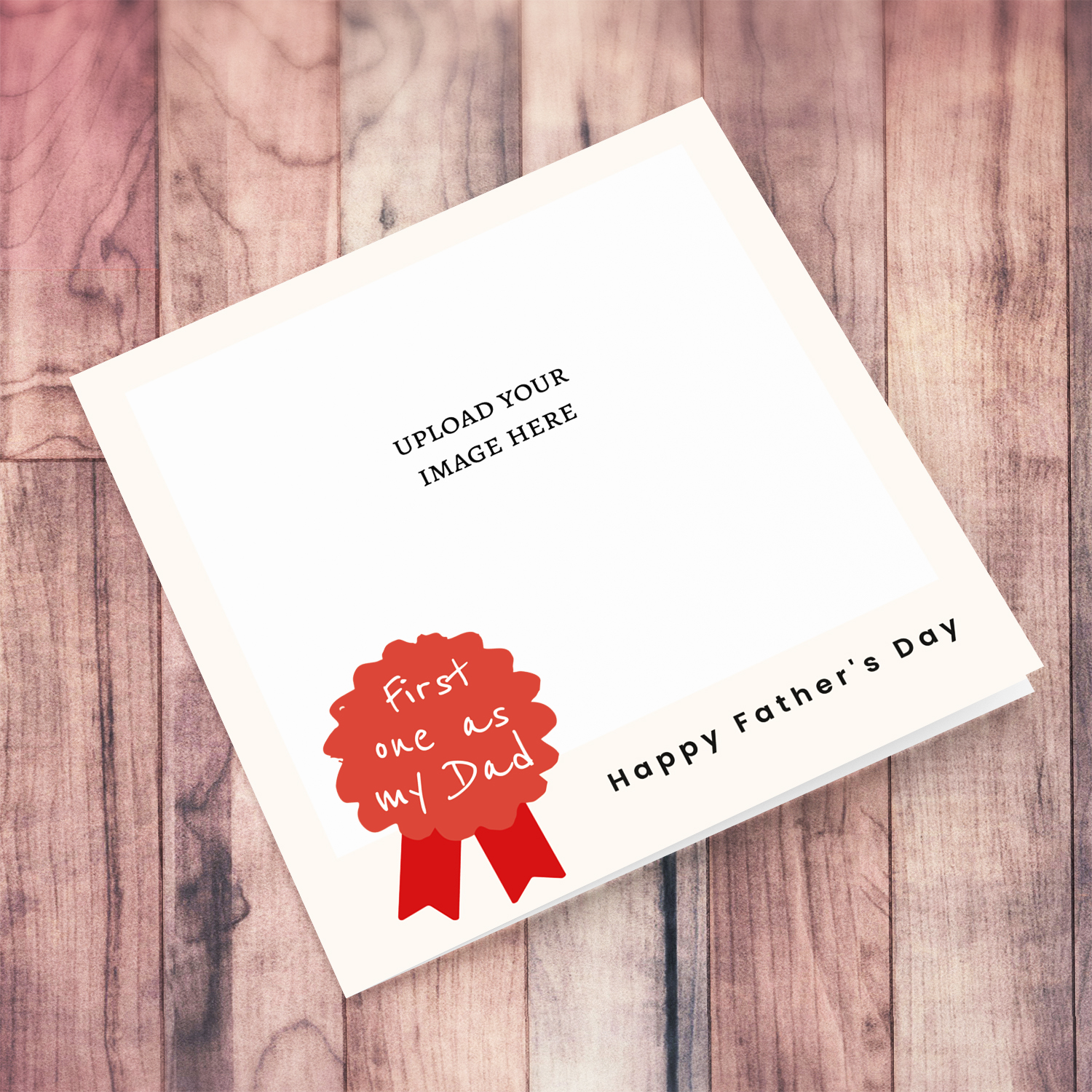 A modern photo father's day card for dad - FIRST FATHER'S DAY with a red detail in English 