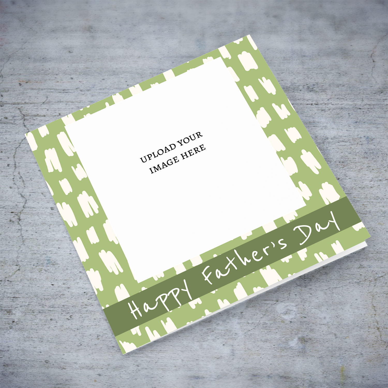 Modern green background father's day photo card in English 