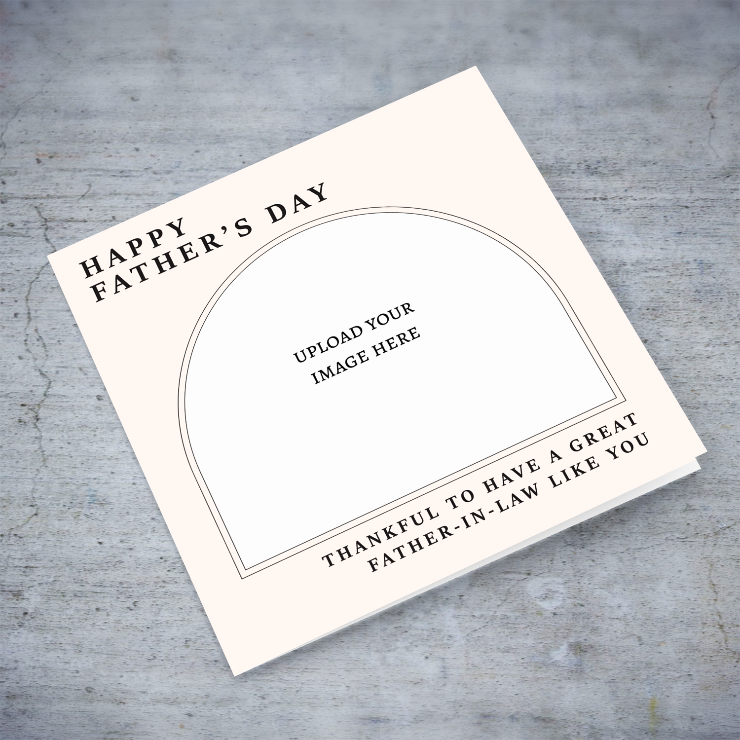 A minimalist father's day card with a special message for father-in-law in a neutral background in English 