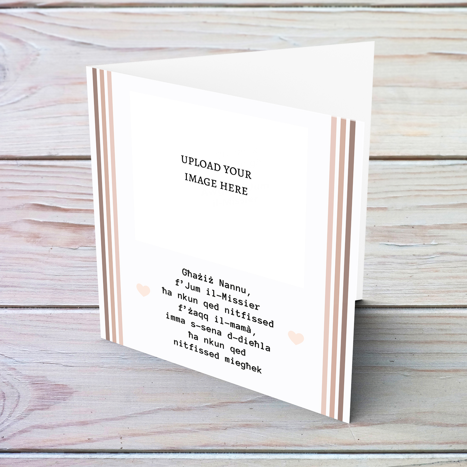 A photo father's day card for a grandpa to be, in neutral colours and in Maltese