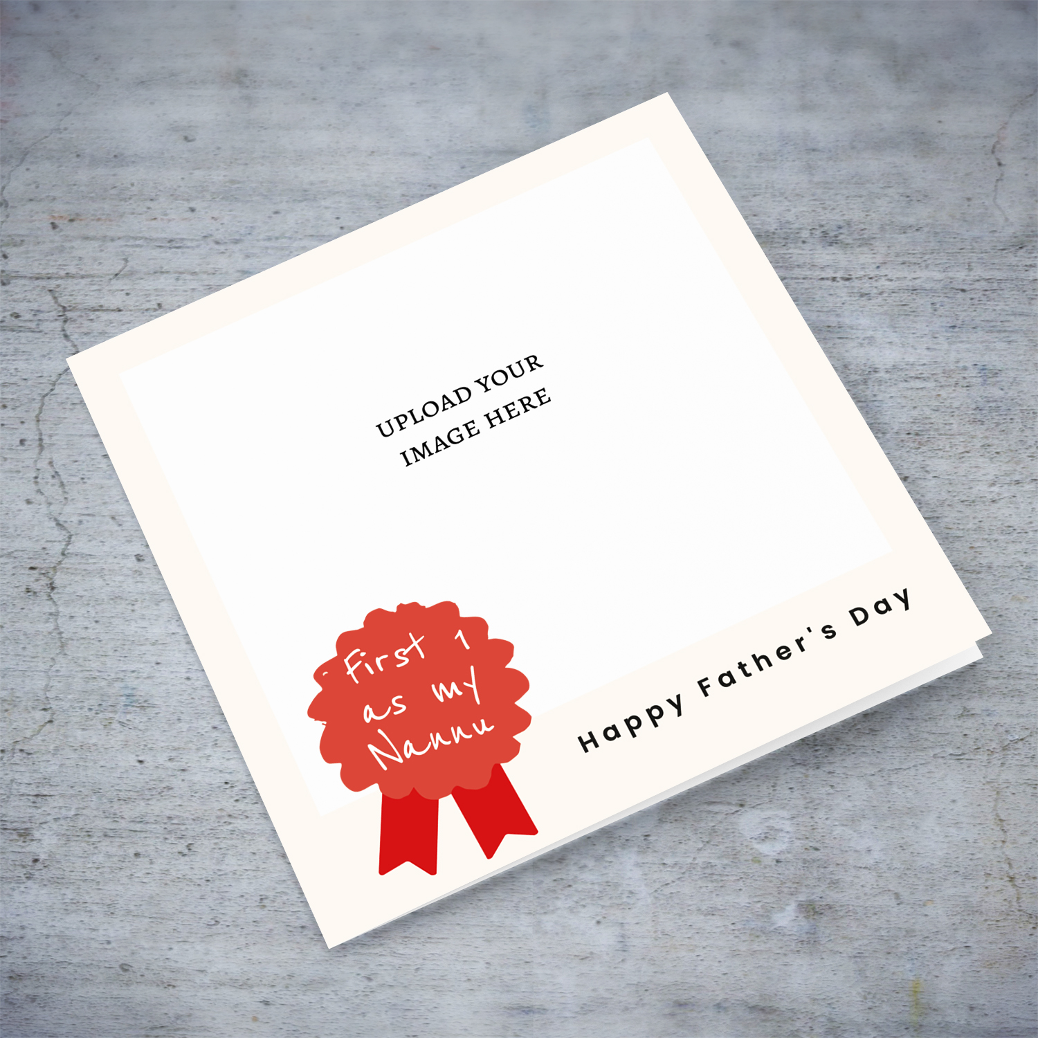 A modern photo father's day card FIST ONE AS MY NANNU with a red detail in English 