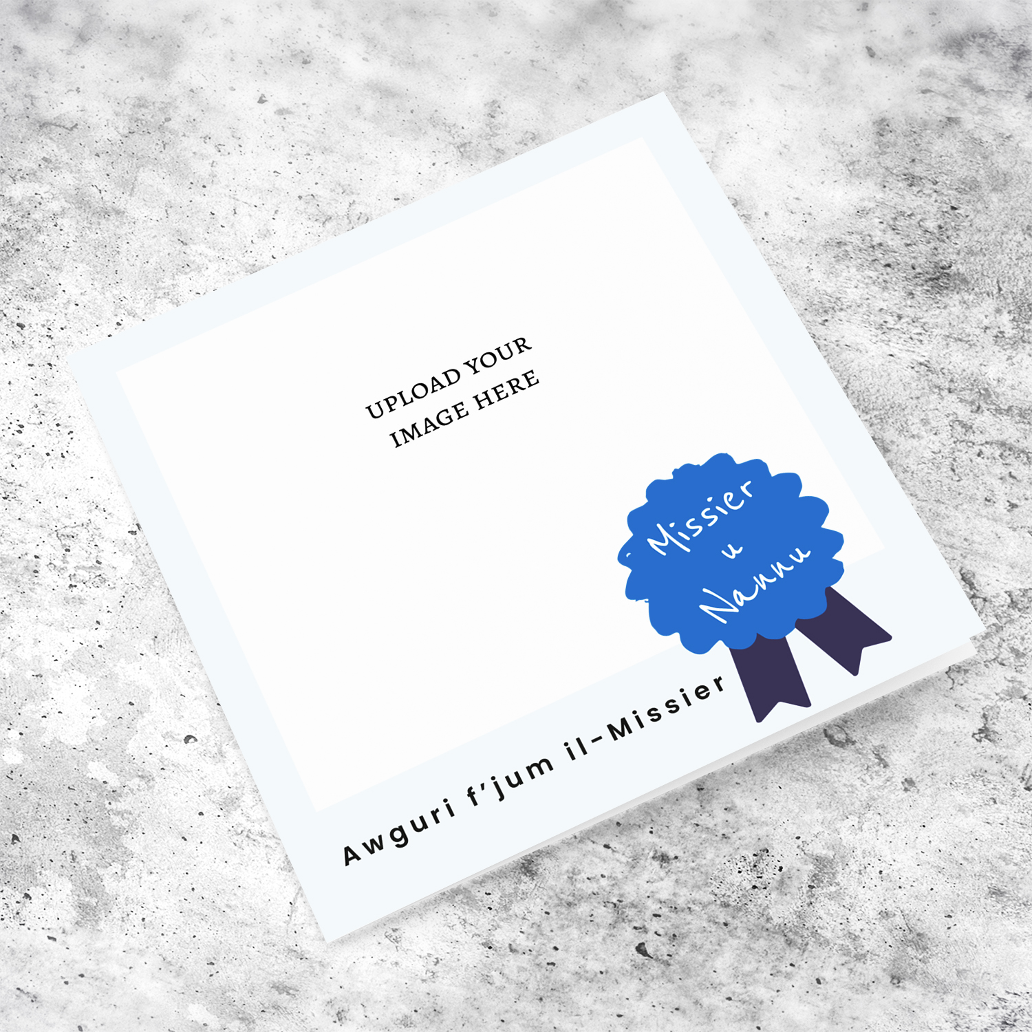 A modern photo father's day card FOR DAD & Granddad with a blue detail in Maltese 