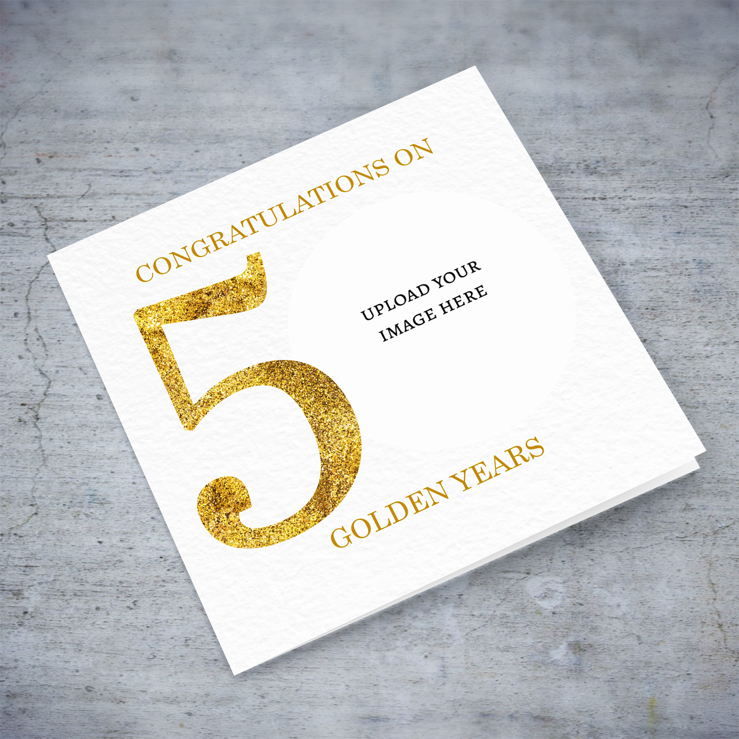50th golden wedding anniversary photo card in Englsih