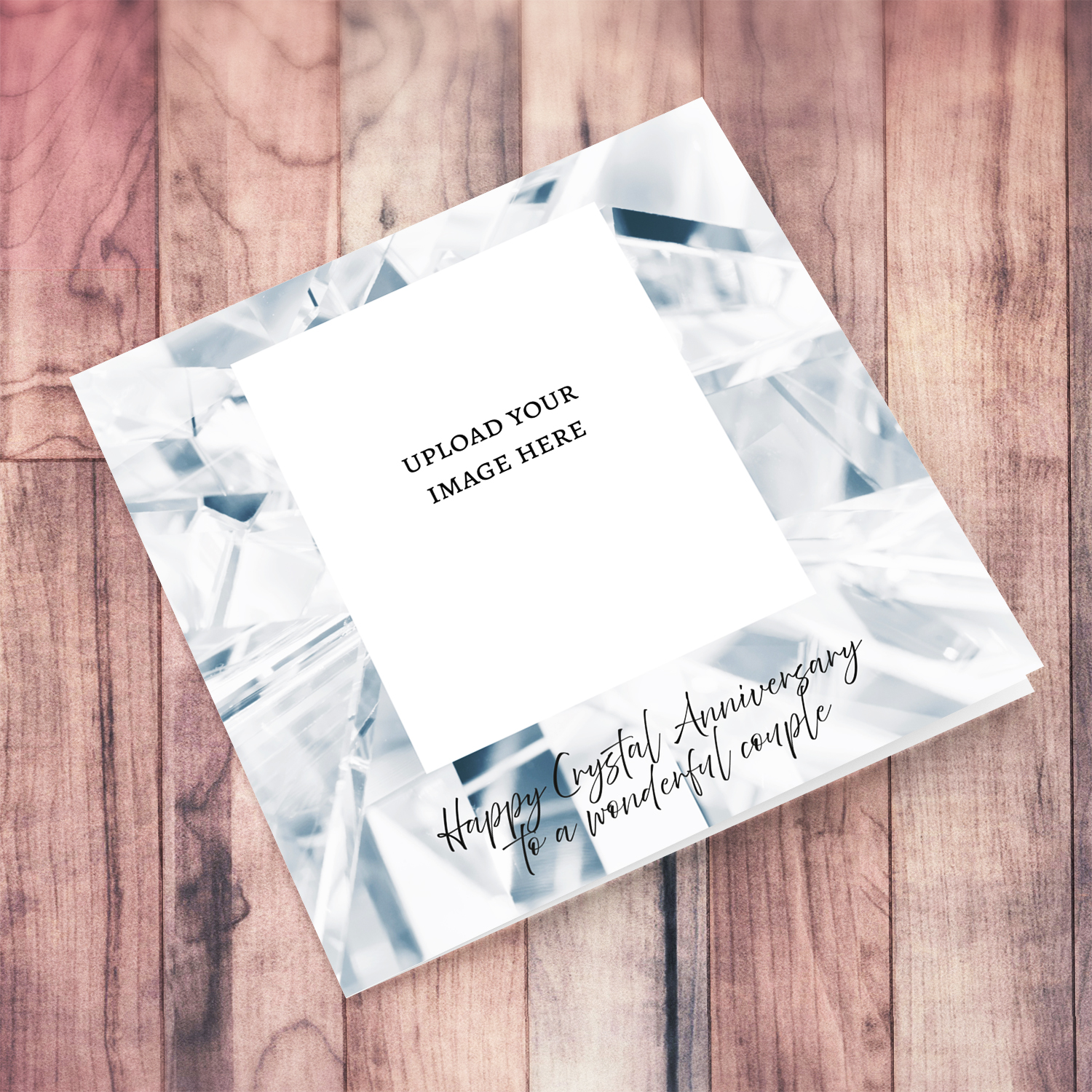 15 years - Happy Crystal Anniversary photo card for a wonderful couple in English