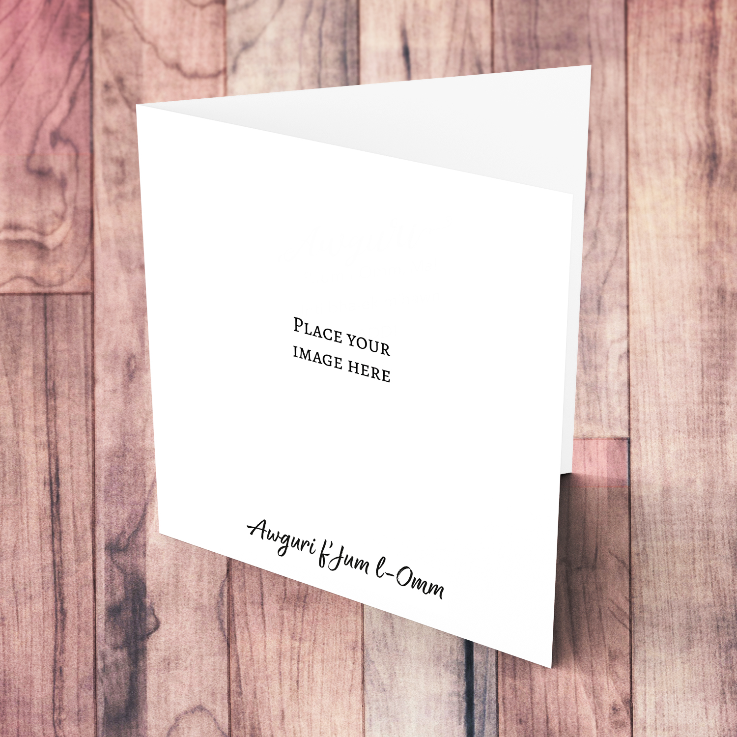 Full image square photo card with Happy Mother's Day at the bottom in Maltese