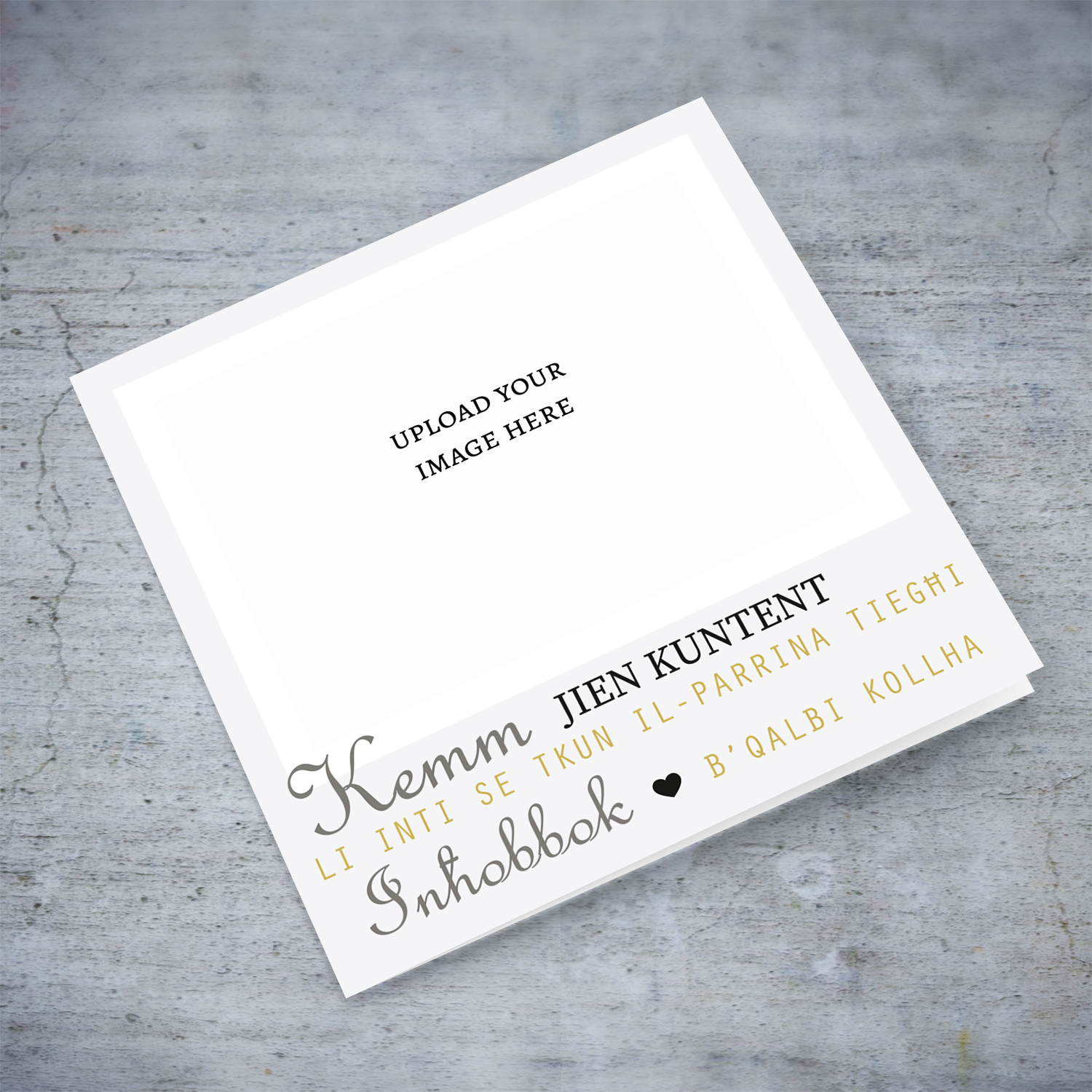 Photo card from baby boy to Godmother in Maltese