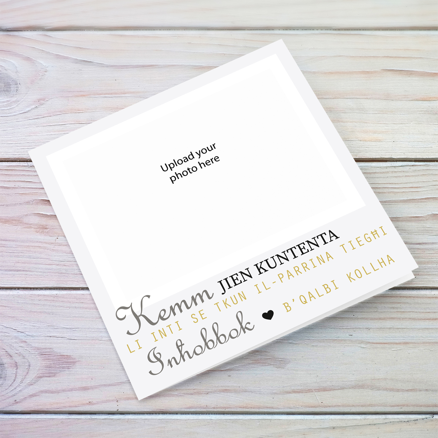 Photo card from baby girl to Godmother in Maltese 