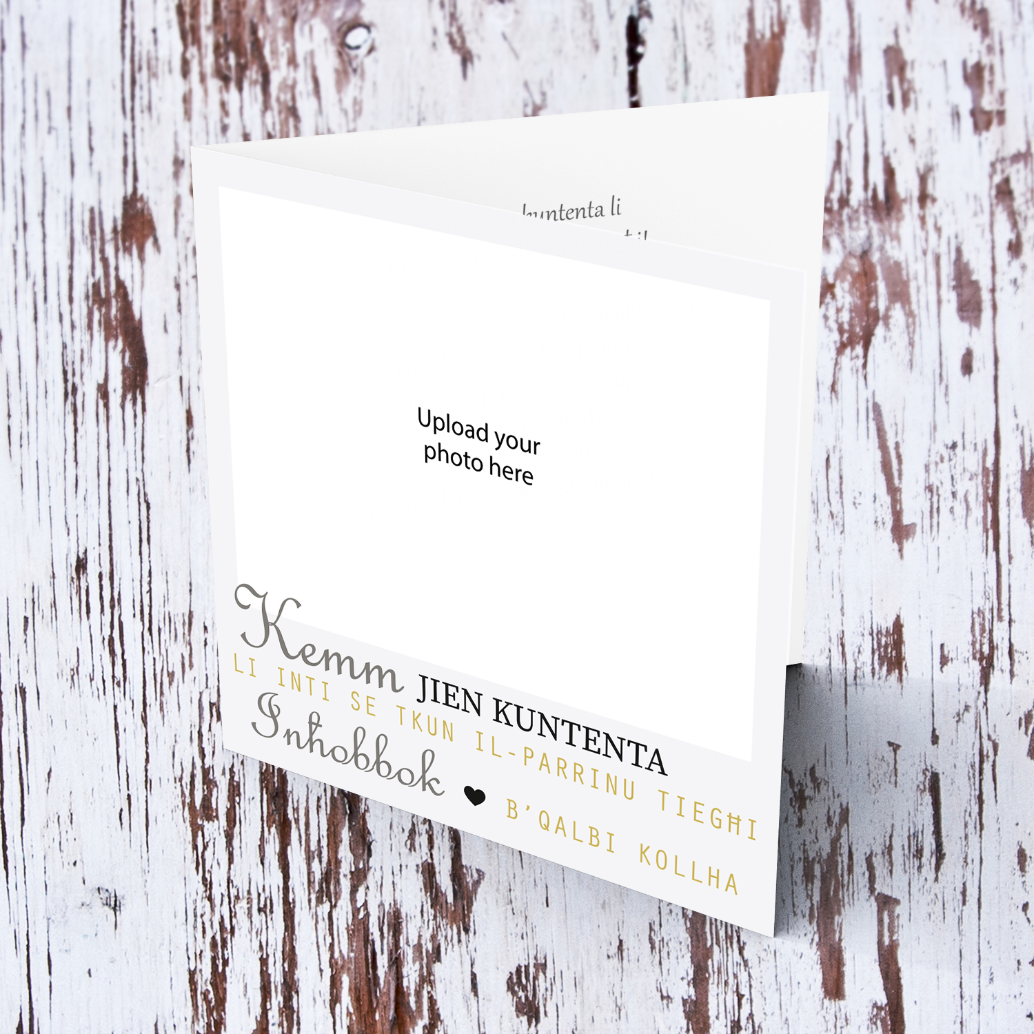 Photo card from baby girl to Godfather in Maltese 
