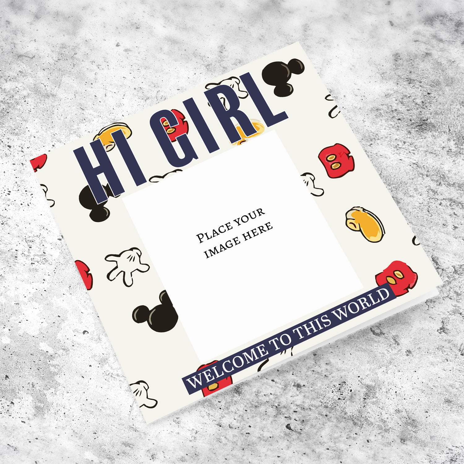 Hi Girl - Newborn photo card in English