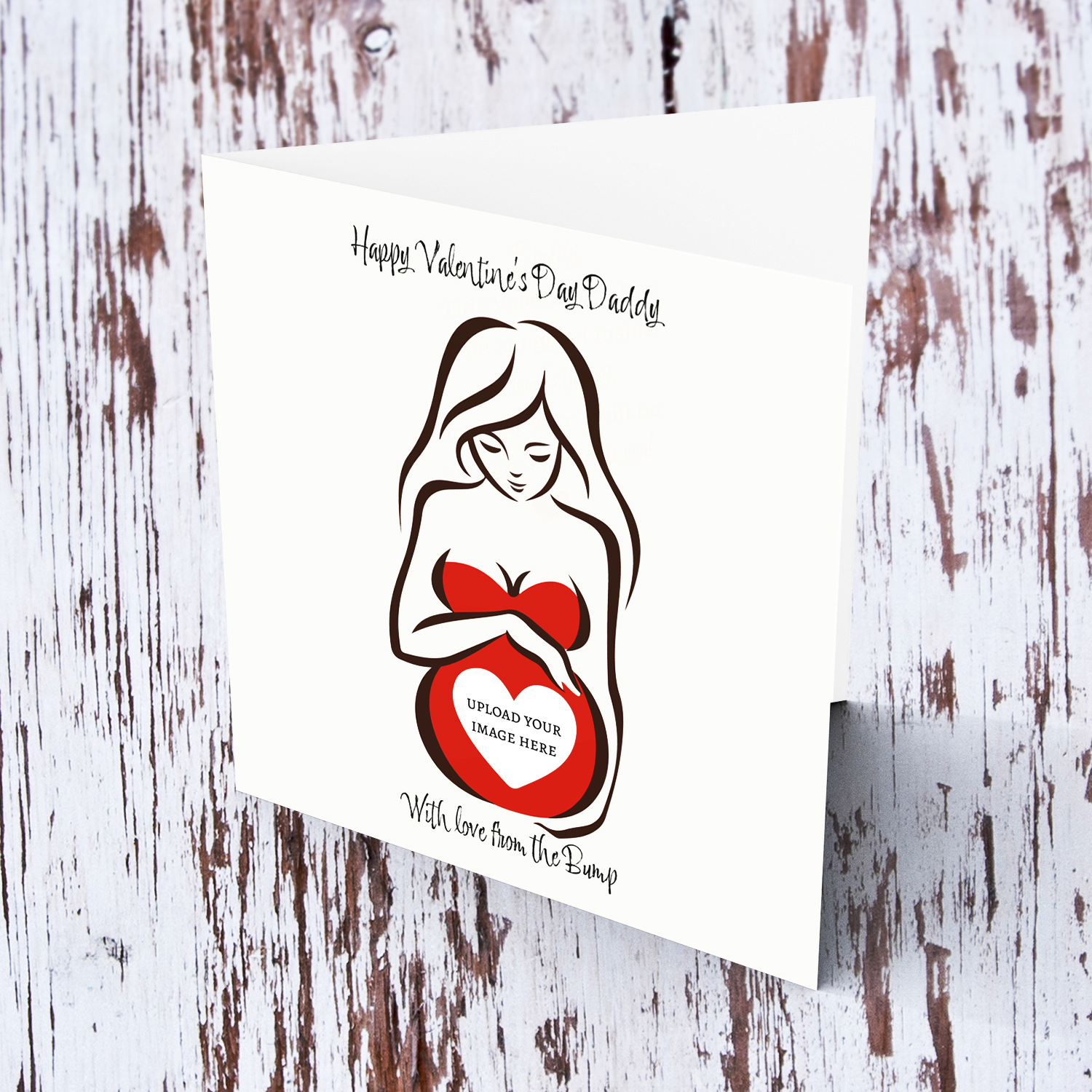 Ultrasound photo upload valentine's card for Daddy to Be in English