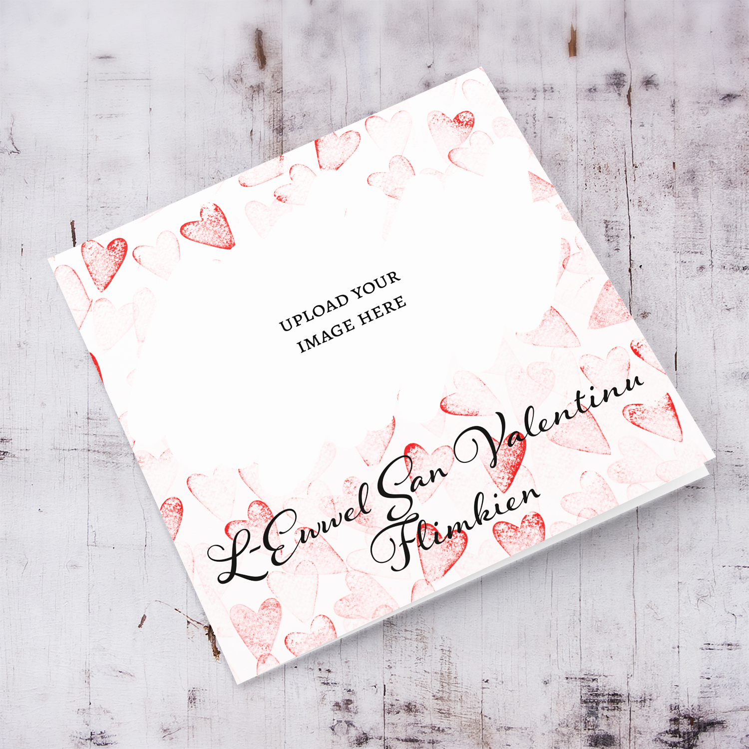 A heart themed photo Valentine's card - for the first one together in Maltese