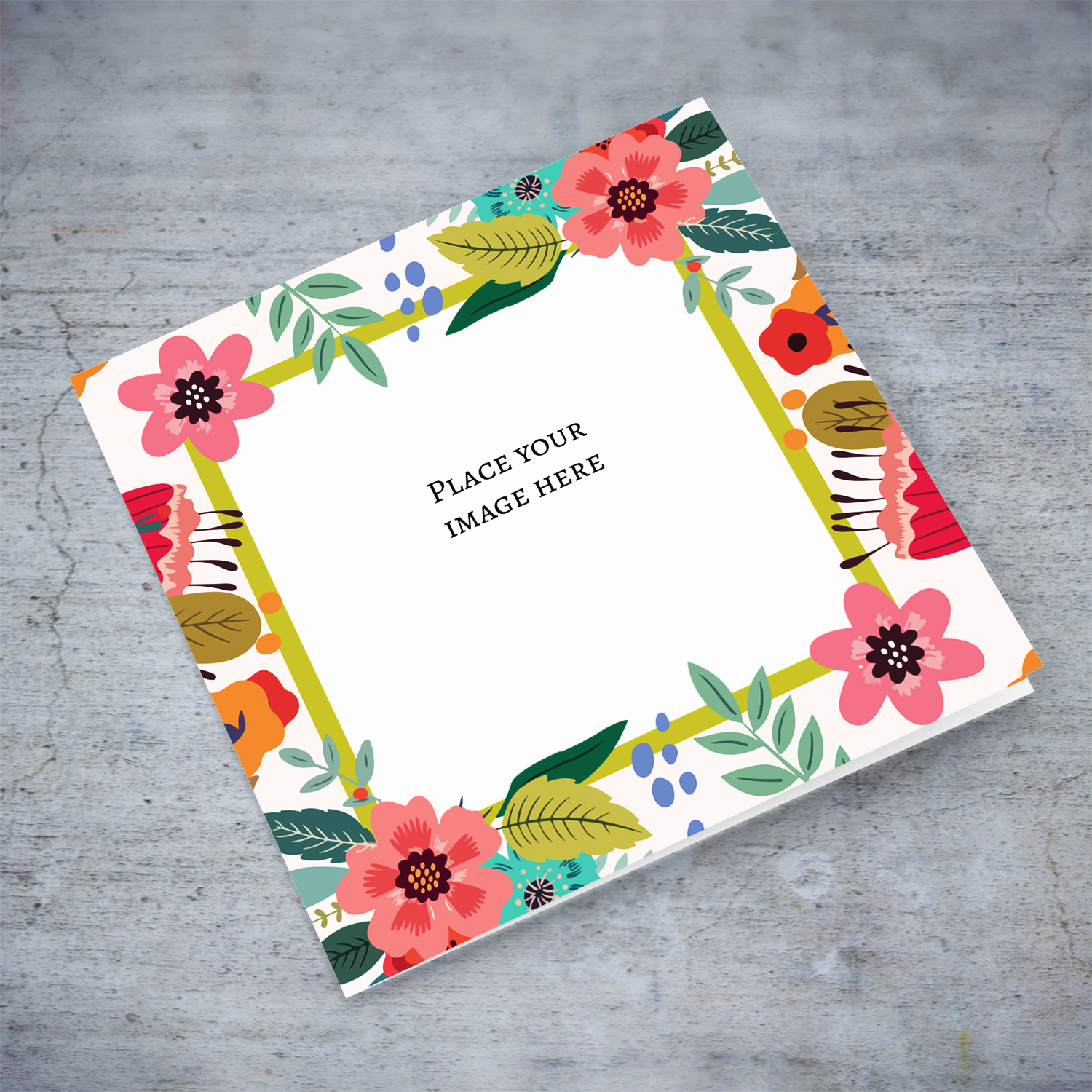 Blossom photo wedding card with no text on the outside (message on the inside is in Maltese)