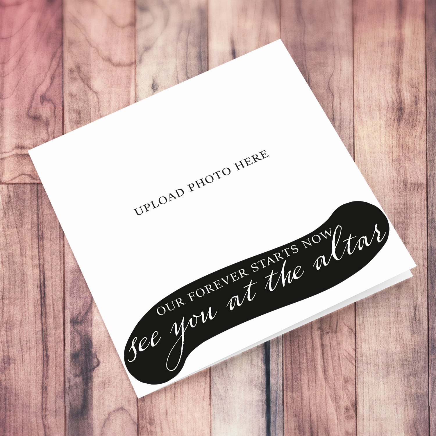 Our forever starts now - Full page photo card for your wife or husband to be in English
