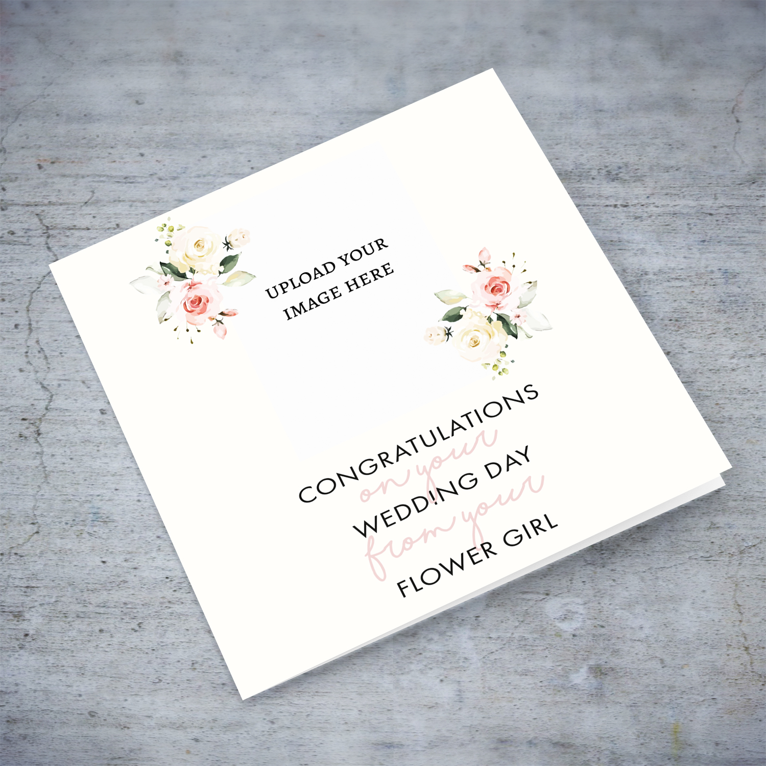 Cute & Dainty photo wedding card from FLOWER GIRL in English