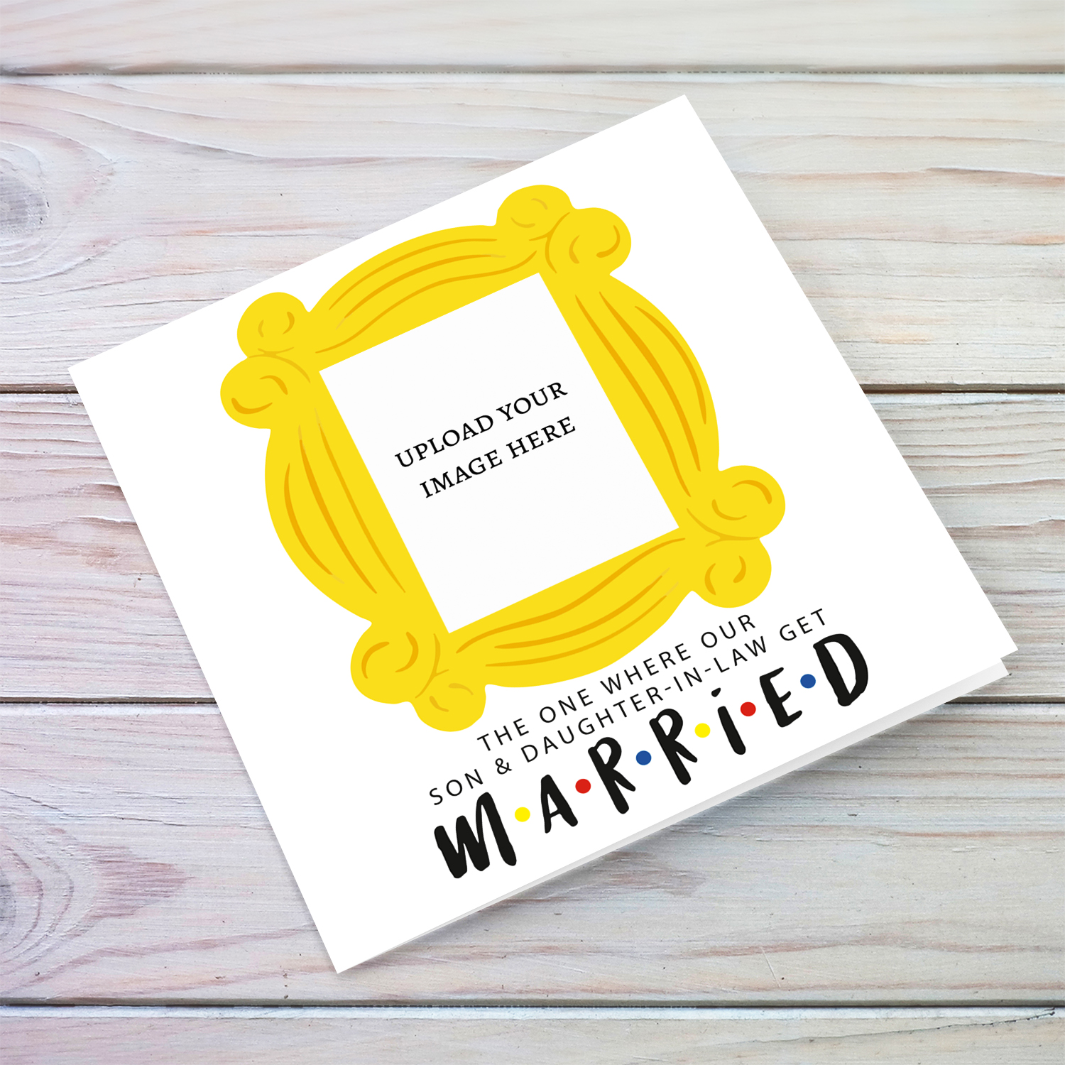 The one where you get married - Photo wedding card for son & daughter-in-law in English